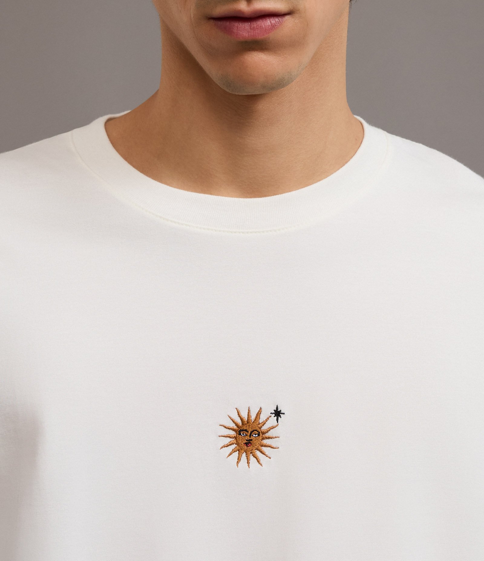 Camiseta Boxy em Algodão com Mini Silk Bordado Branco 3