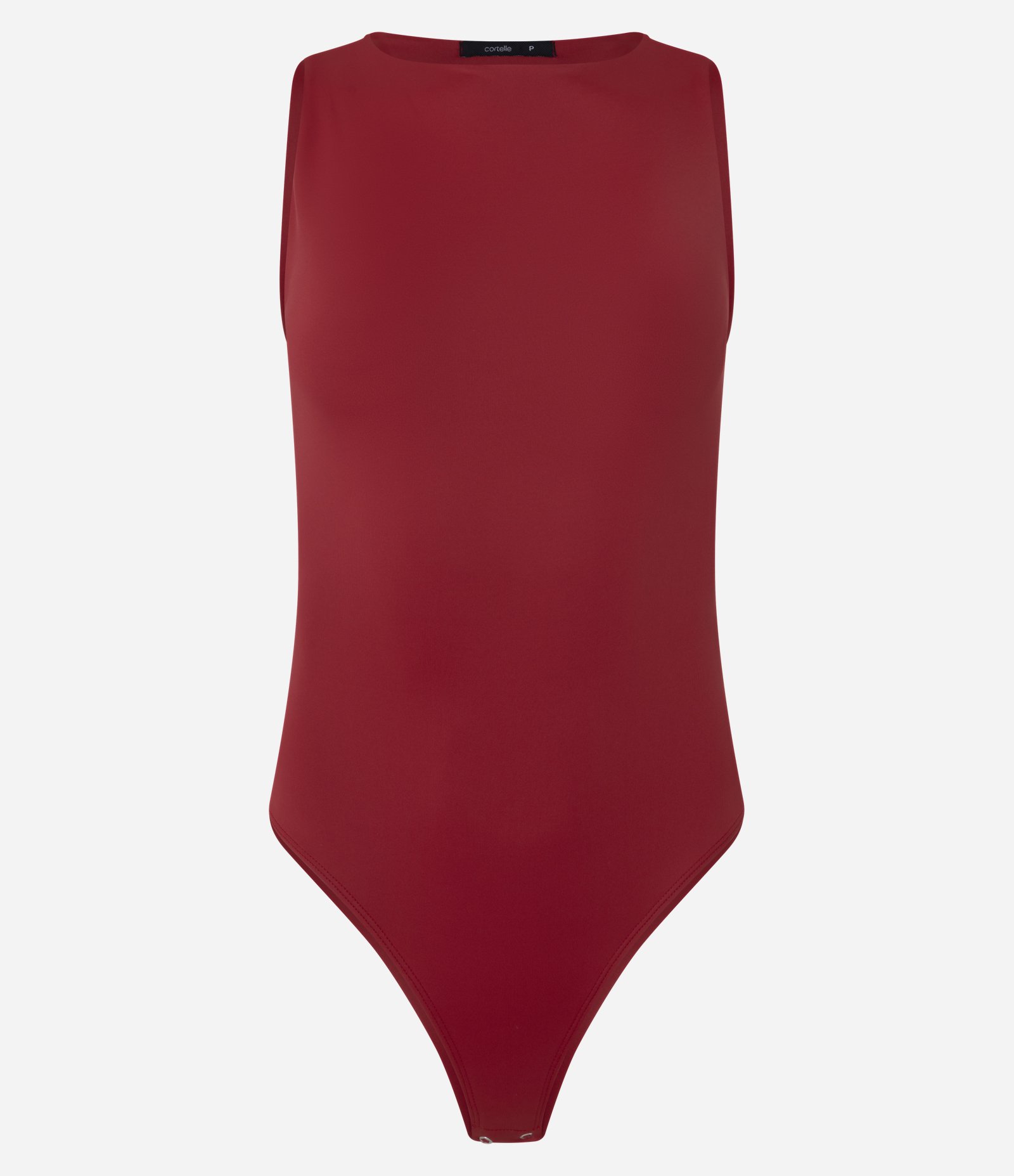 Body Básico em Poliamida com Gola Redonda Vermeleho Escuro 5