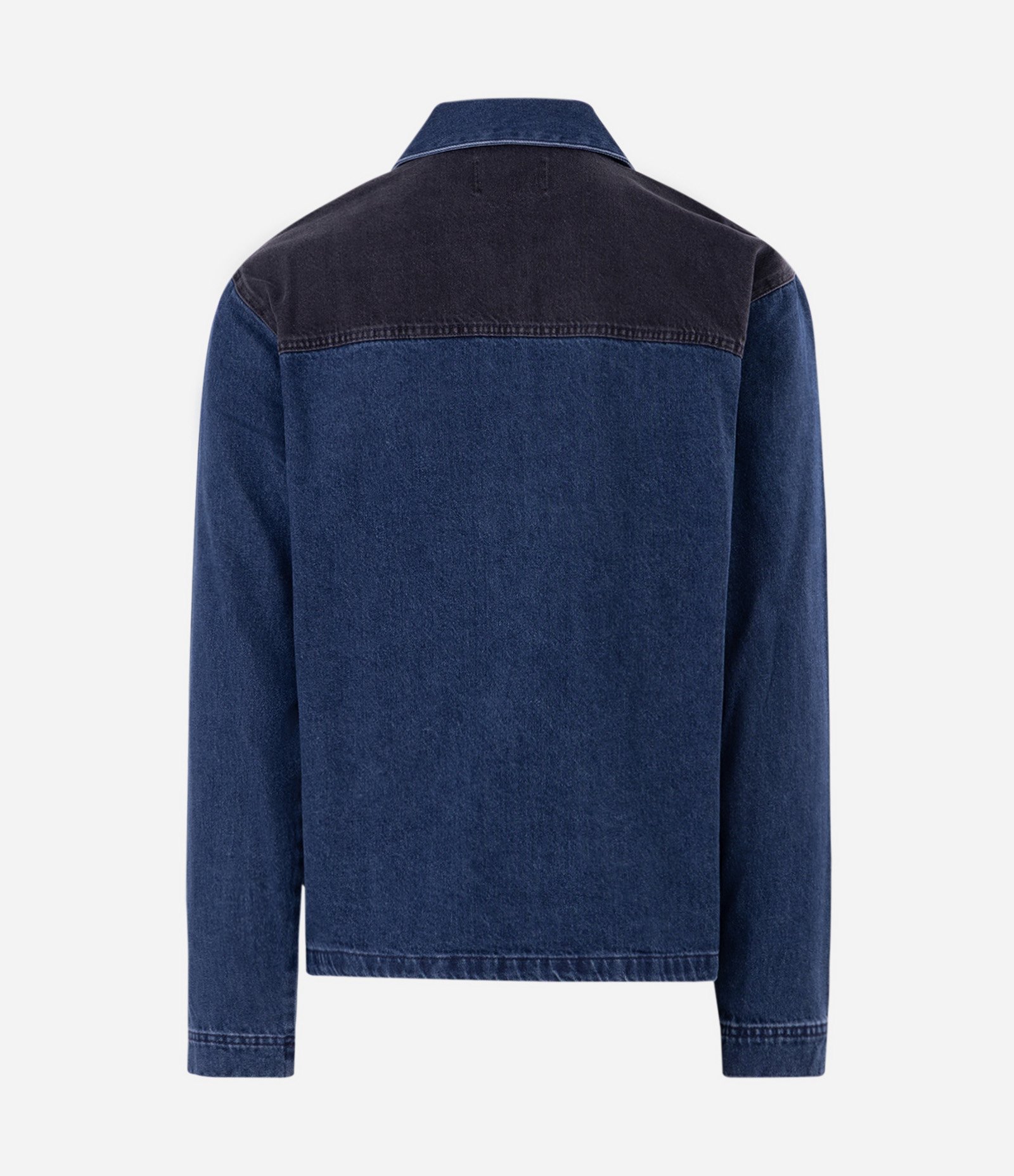 Camisa Overboxy em Jeans com Zíper Frontal Azul Marinho 6