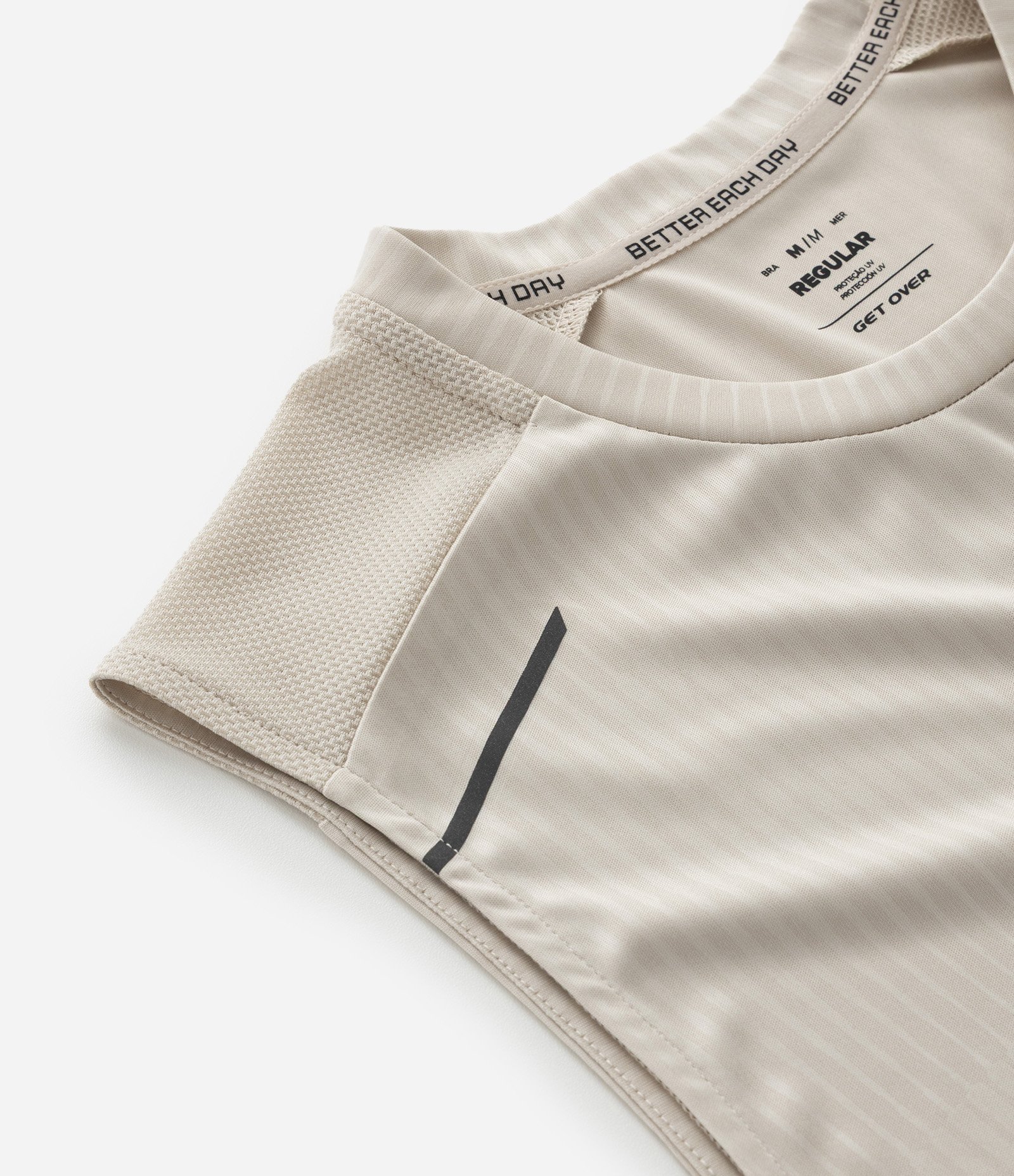 Regata Esportiva Regular com Tecnologia Dry Bege Claro 7