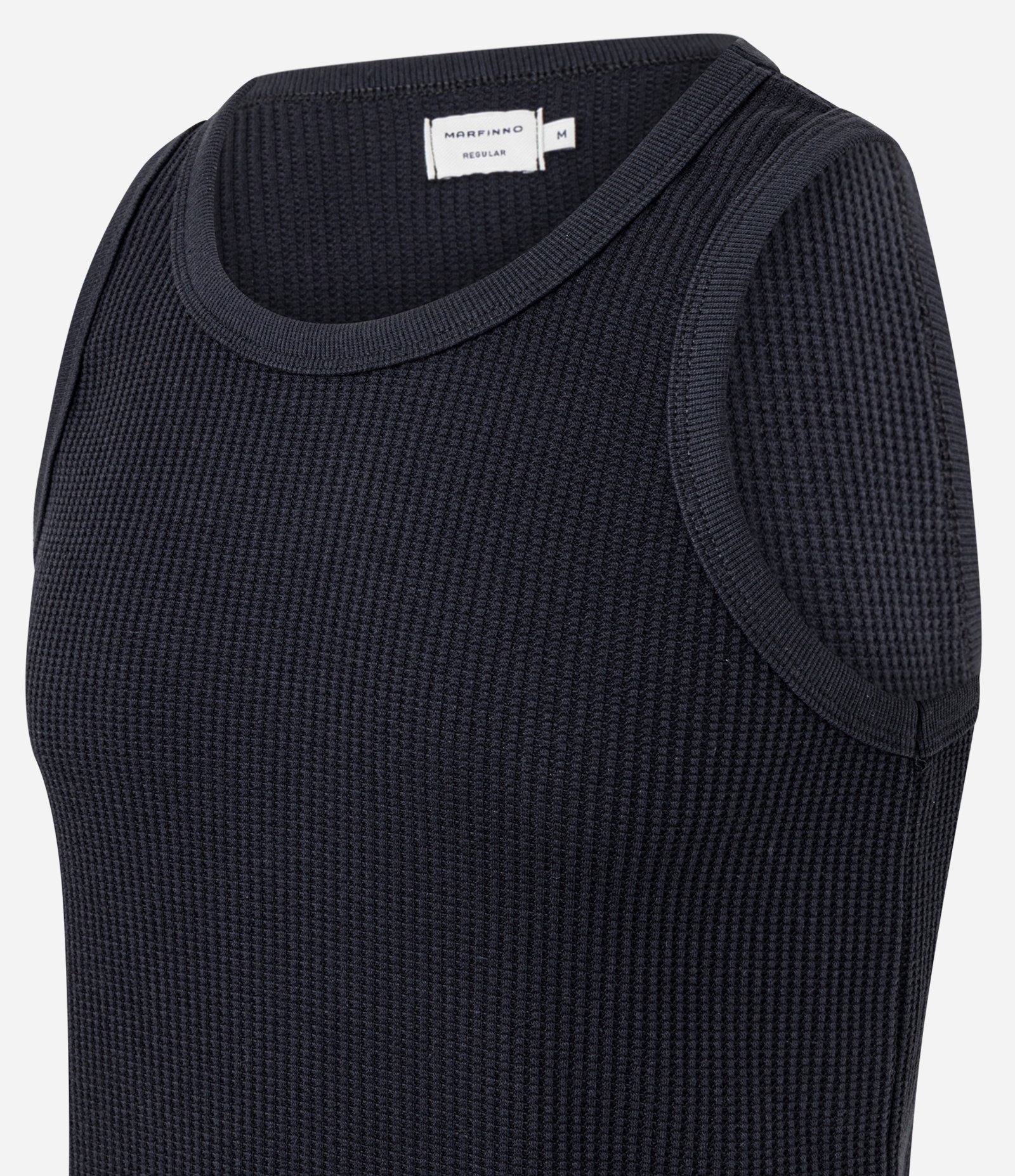 Regata Regular em Flamê com Textura Preto 2