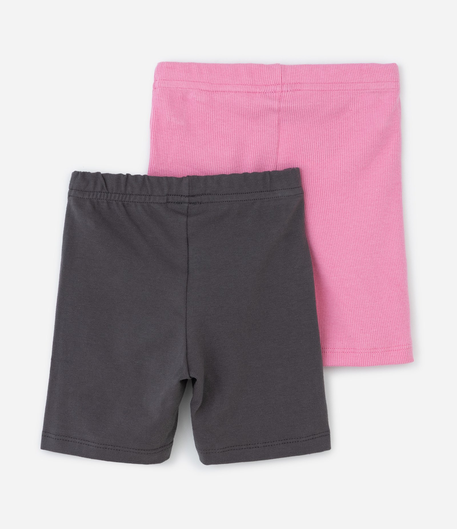 Kit 02 Bermudas Infantis em Algodão Patrulha Canina - Tam 1 a 6 Anos Rosa/Cinza 2