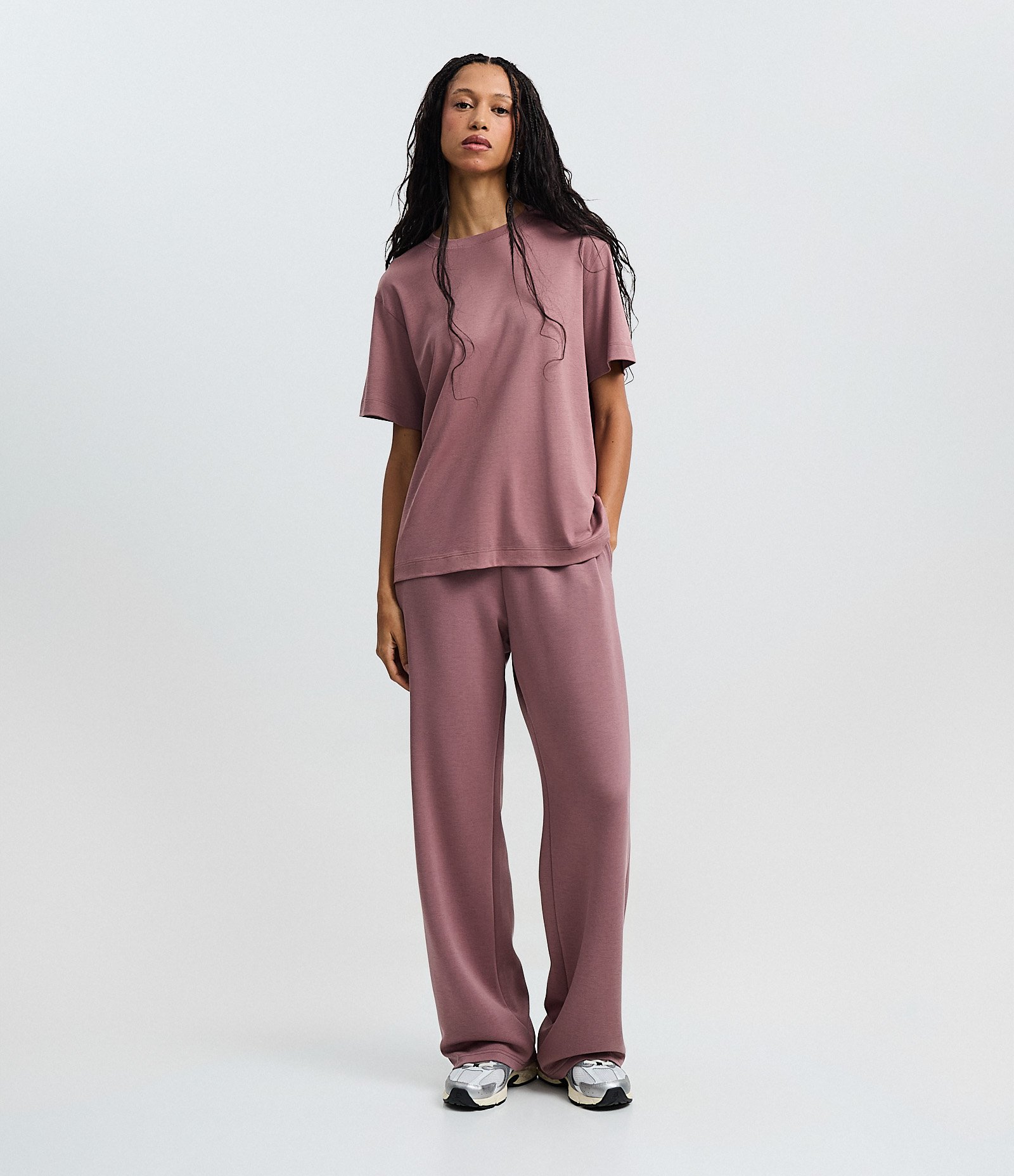 Camiseta Boxy em Algodão Peruano com Manga Curta Rosê 3