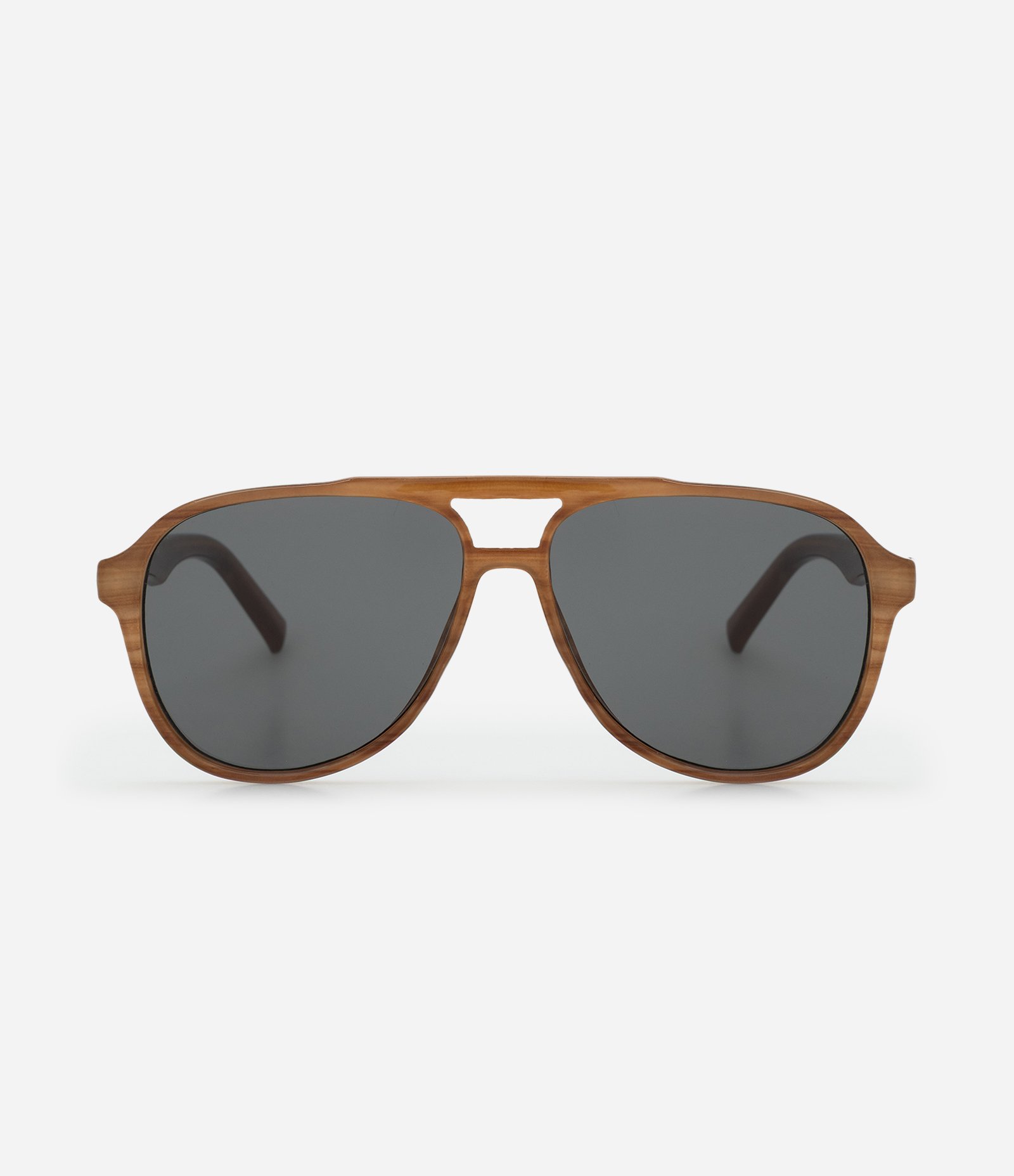 Óculos de Sol Aviador com Estampa Efeito Madeira Marrom 2