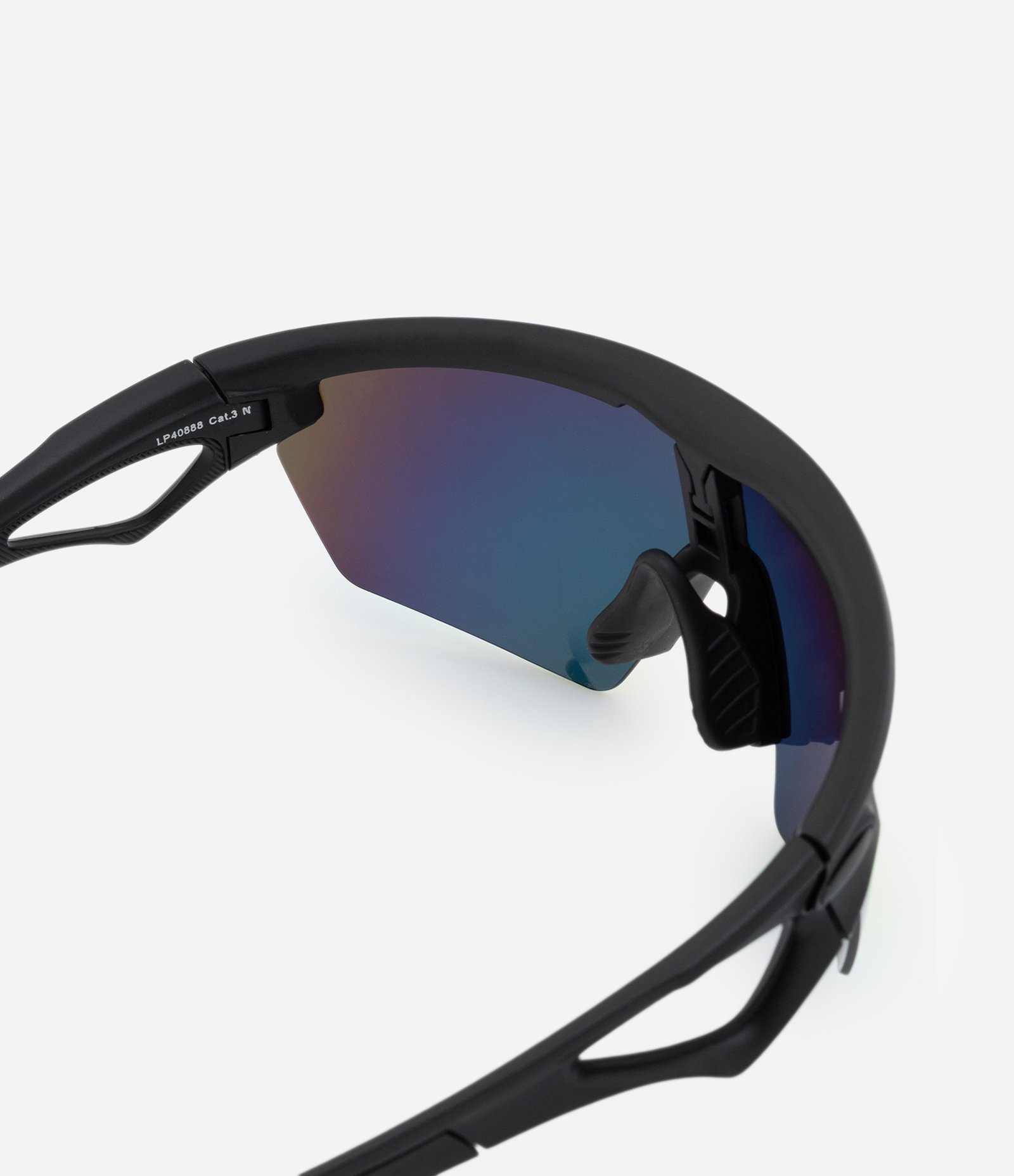 Óculos de Sol Esportivo com Lentes Curvadas Preto 3