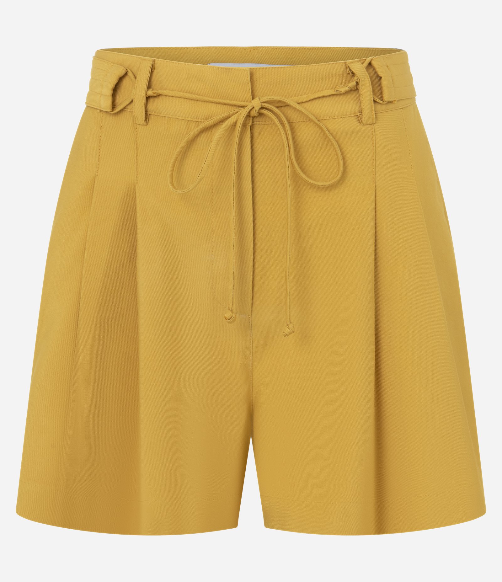 Short Cintura Alta em Twill com Amarração Amarelo 4