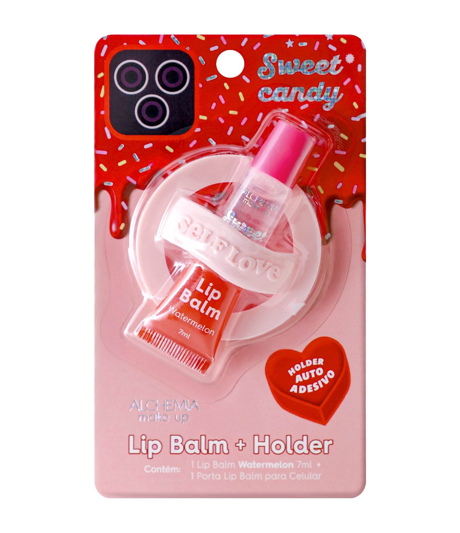 Lip Balm com Holder Alchemia Self Love Watermelon Vermelho 1