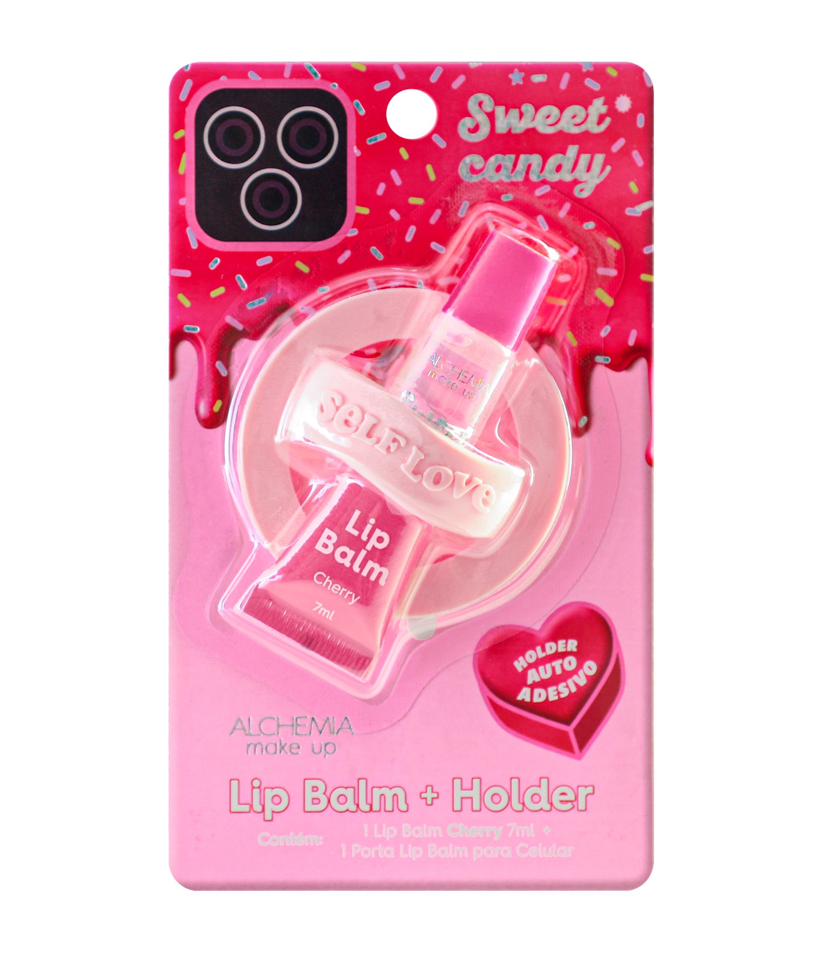 Lip Balm com Holder Alchemia Self Love Cherry Rosa 1