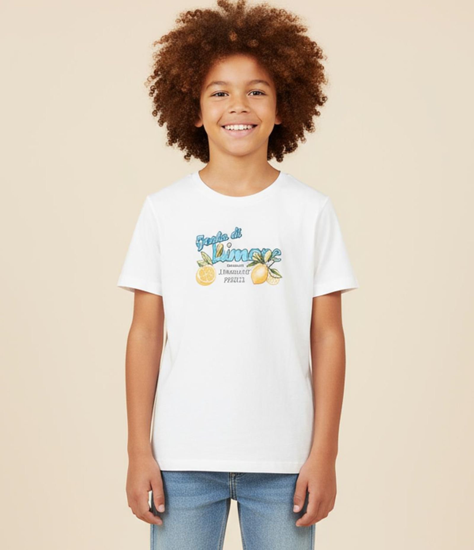 Camiseta Infantil com Estampa Limone - Tam 5 a 14 Anos Branco 1