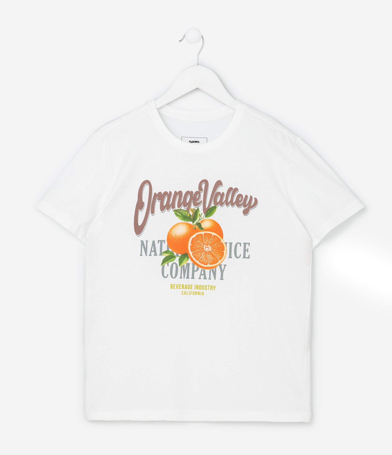 Camiseta Infantil com estampa Laranjas - Tam 5 a 14 Anos Branco 1