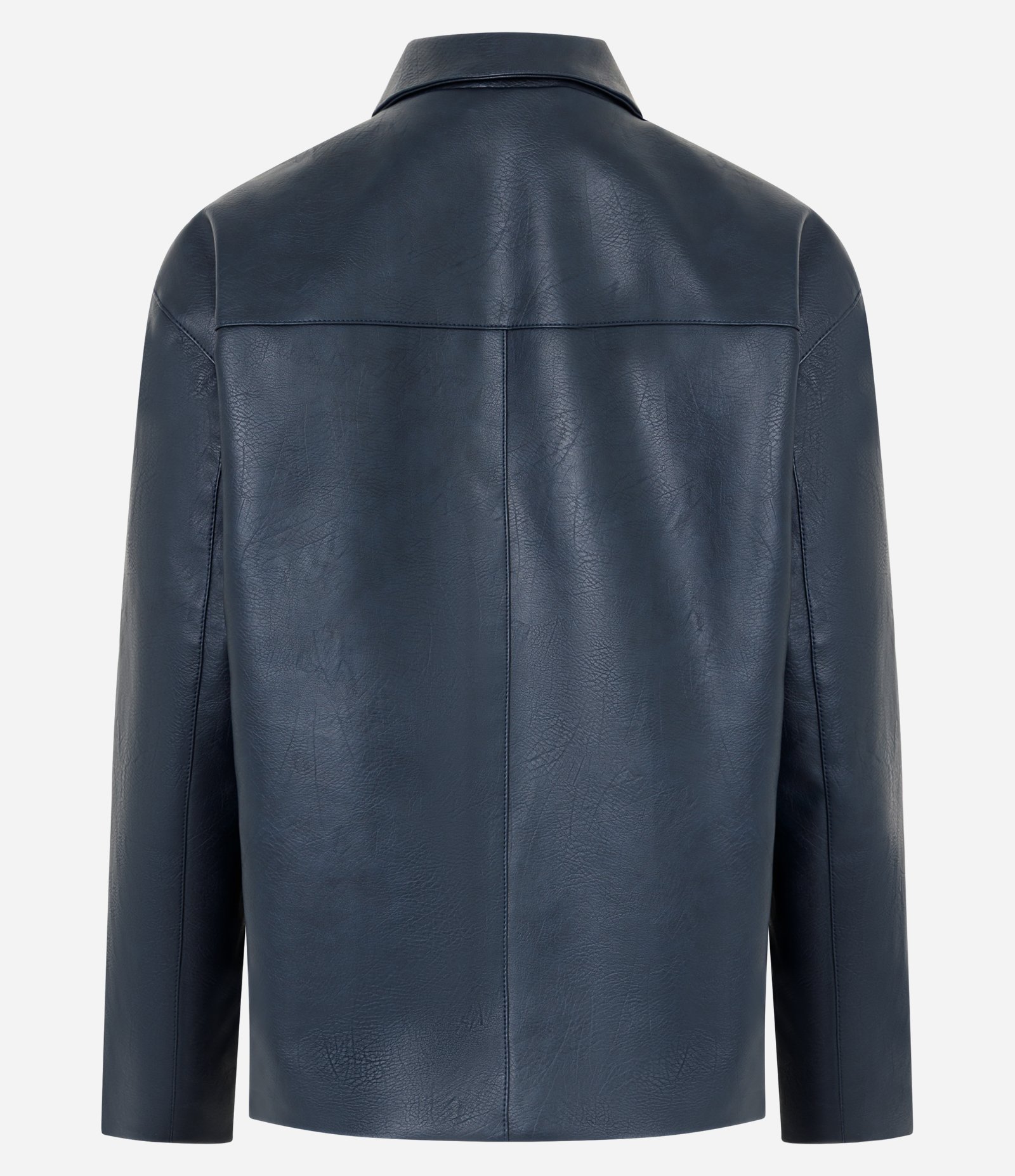 Jaqueta Regular Harrington em PU Azul 2