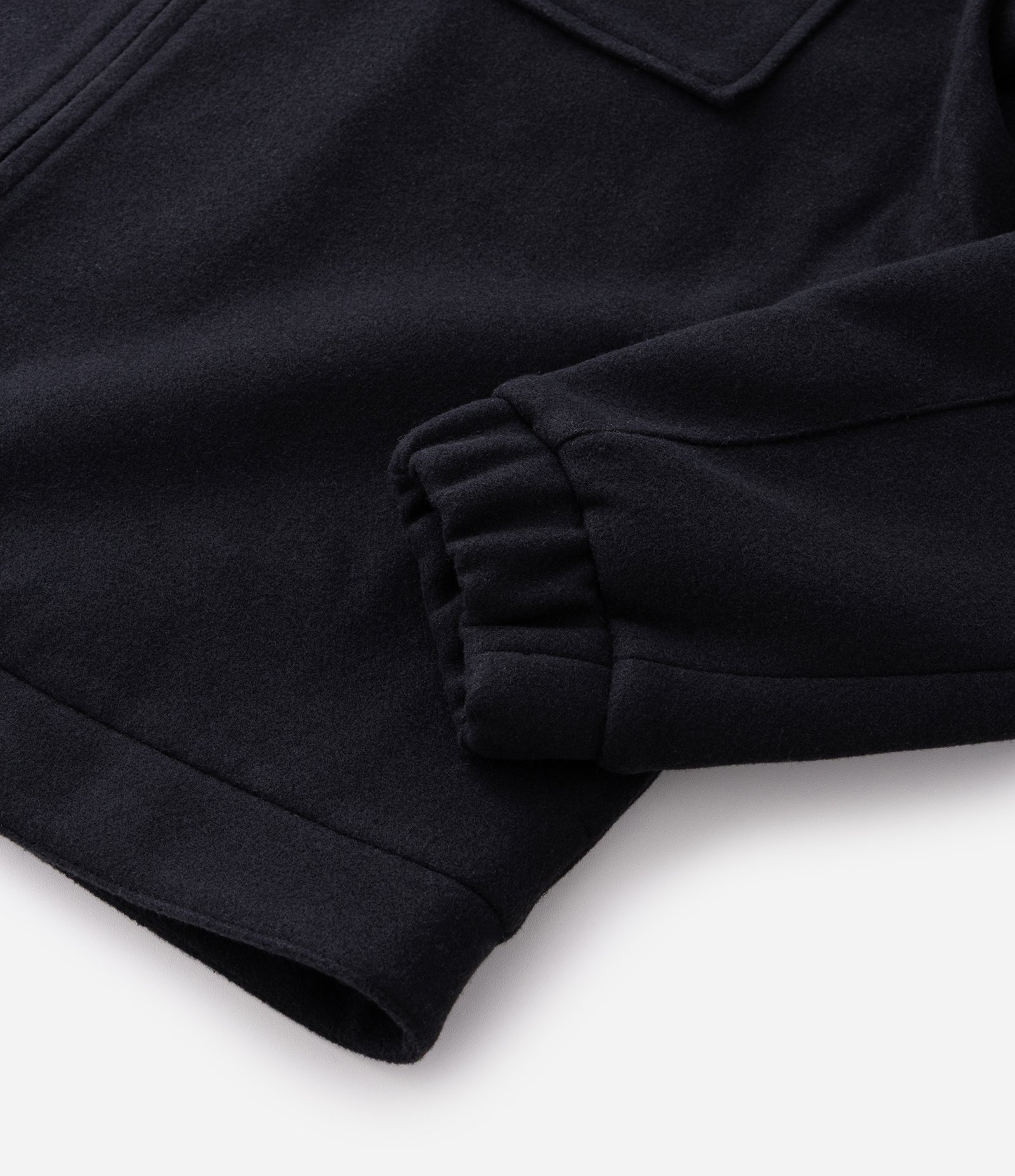 Jaqueta Trucker Pesada em Polivelour Mesclado com Bolsos Preto 9
