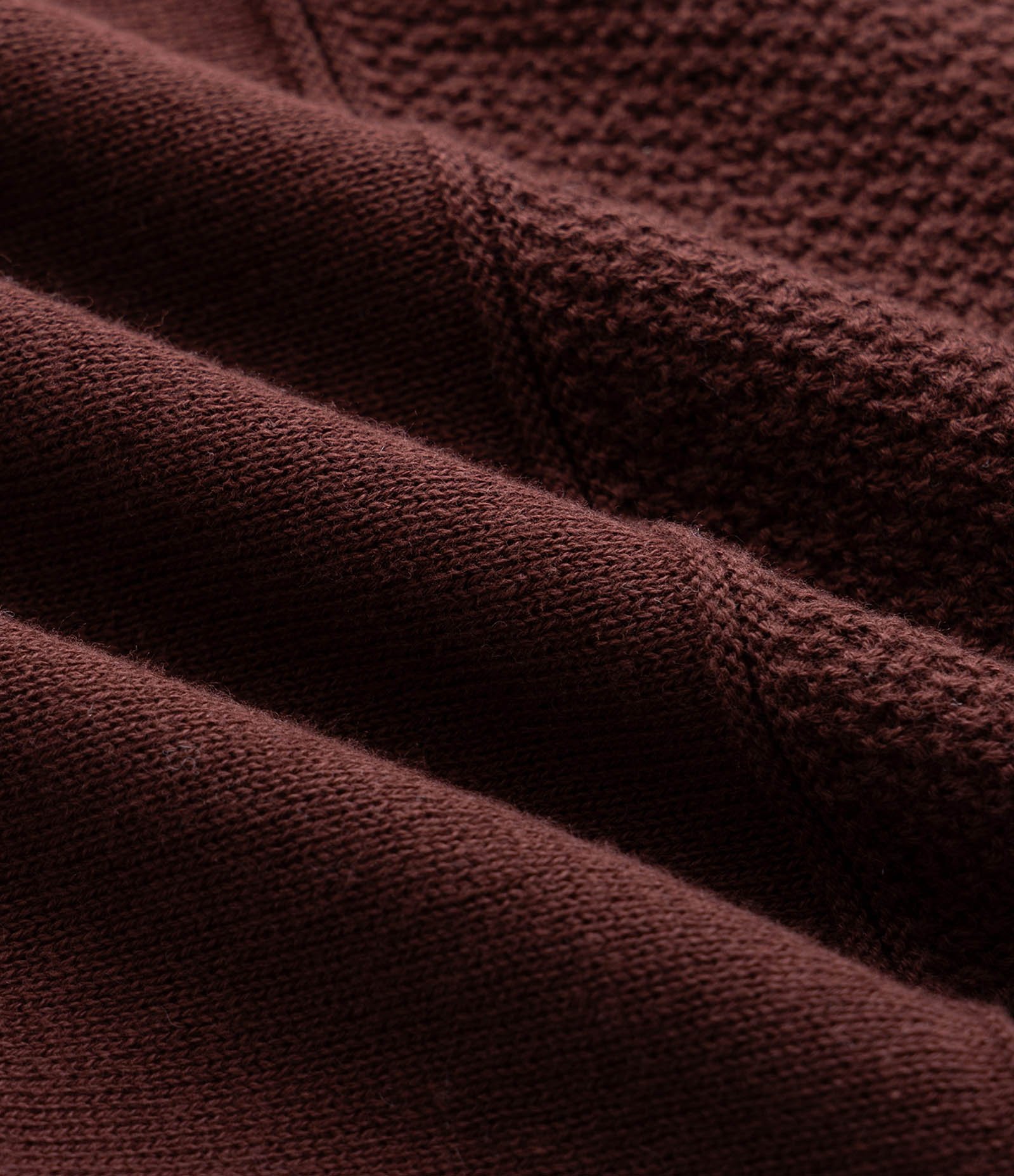 Camiseta Manga Curta Efeito Tricô Texturizado Gola Padre Marrom 7