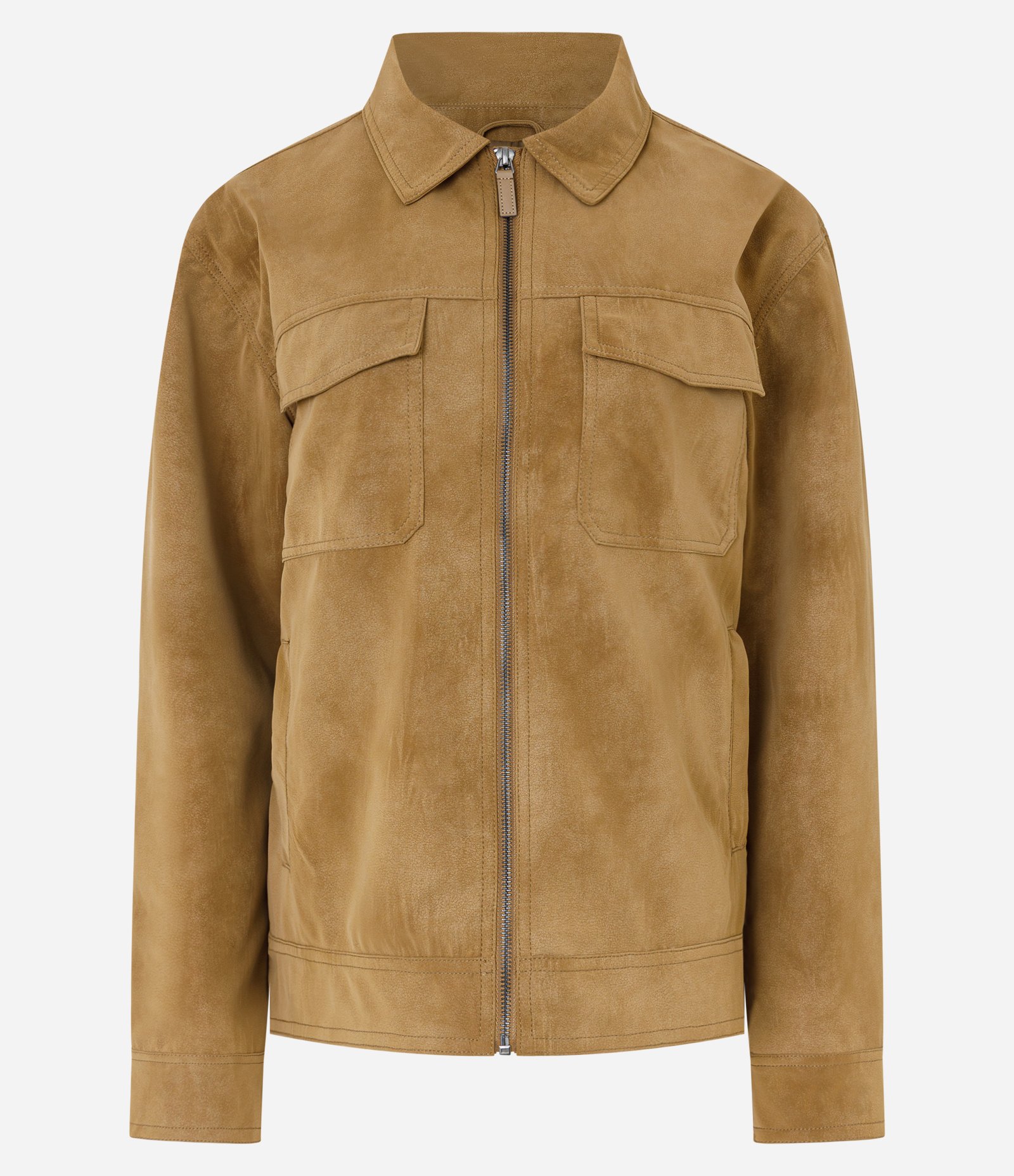 Jaqueta Trucker Regular Harrington em Suede Amarelo 1