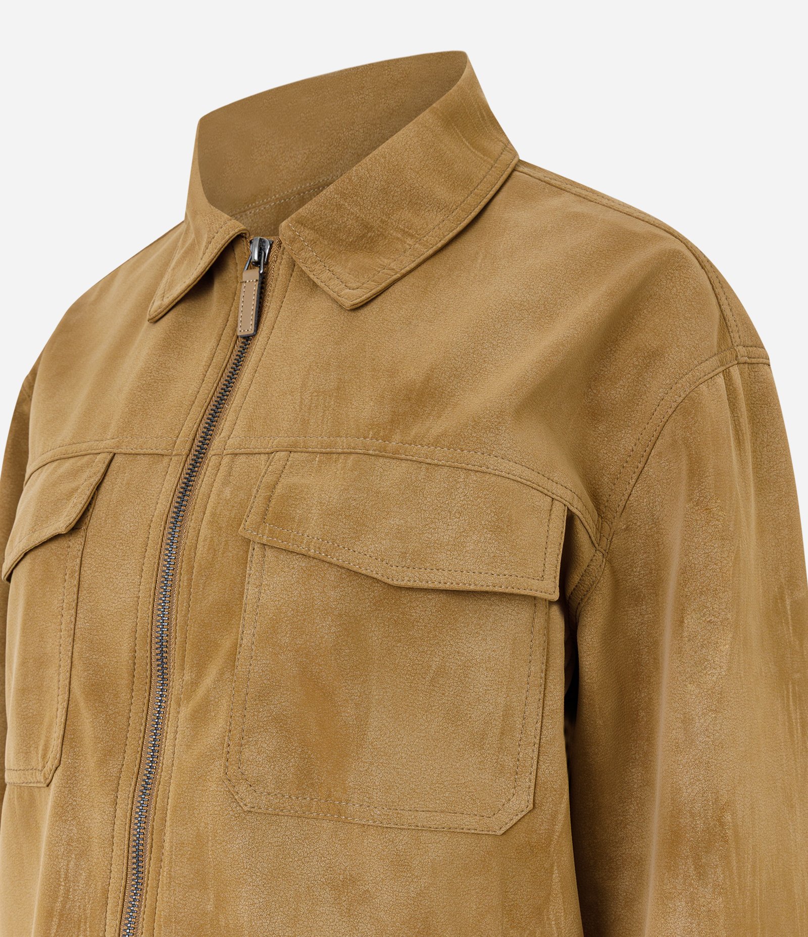 Jaqueta Trucker Regular Harrington em Suede Amarelo 2