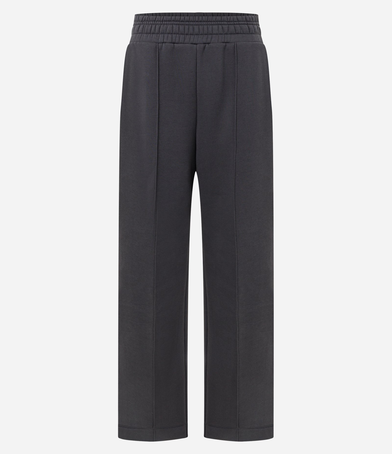 Calça Wide Leg em Moletom com Friso Cinza 2