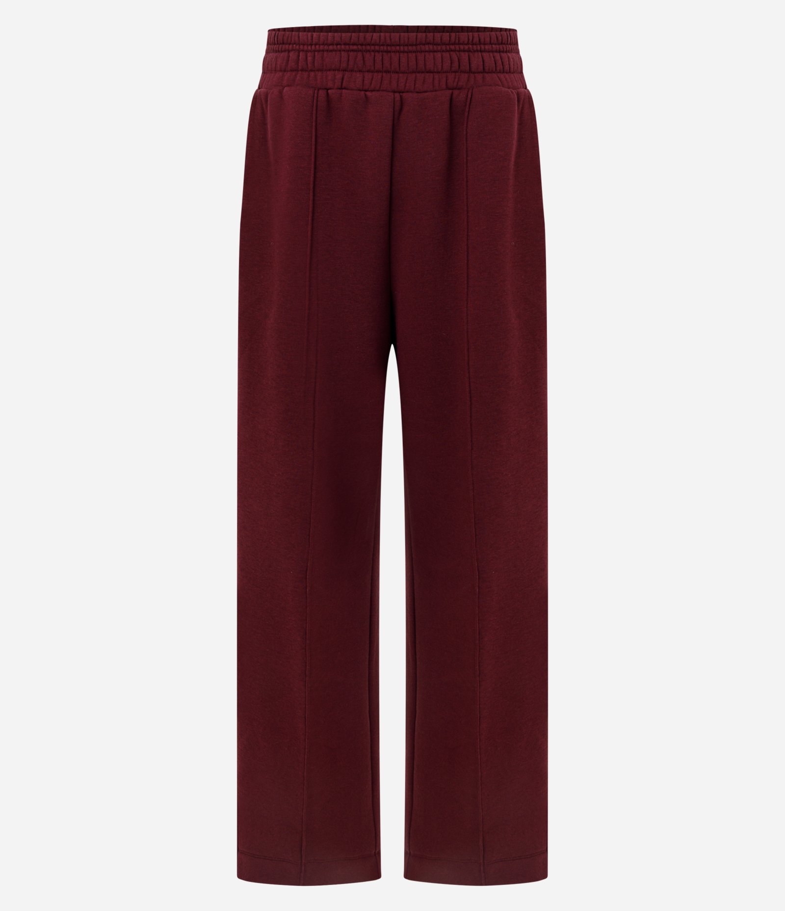 Calça Wide Leg em Moletom com Friso Vinho 2