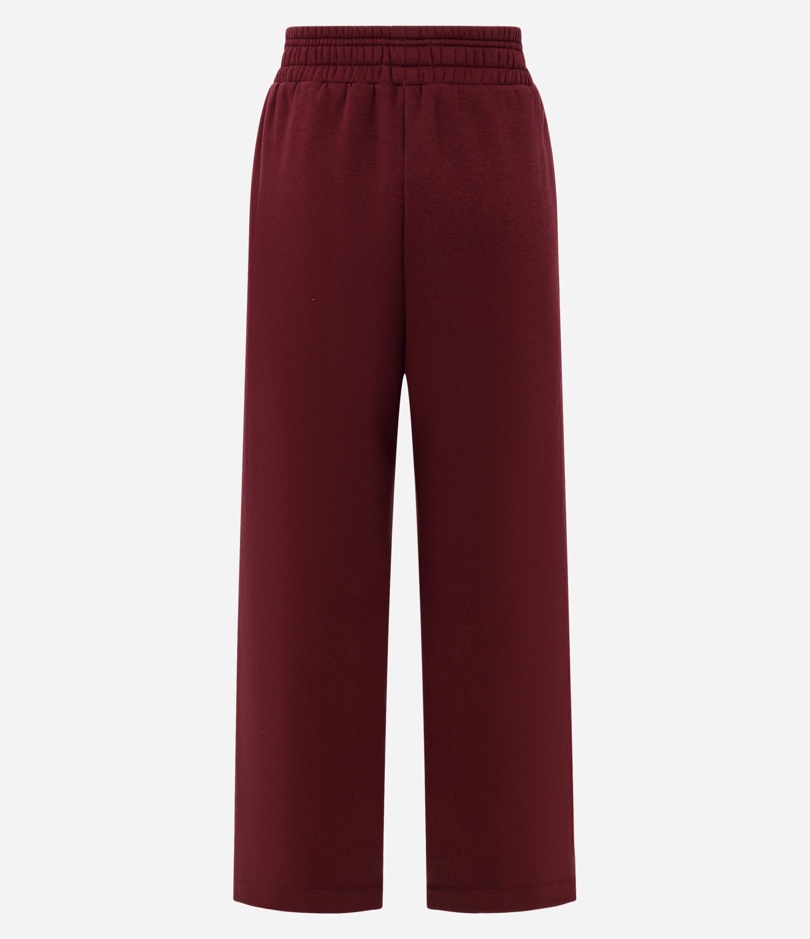 Calça Wide Leg em Moletom com Friso Vinho 3
