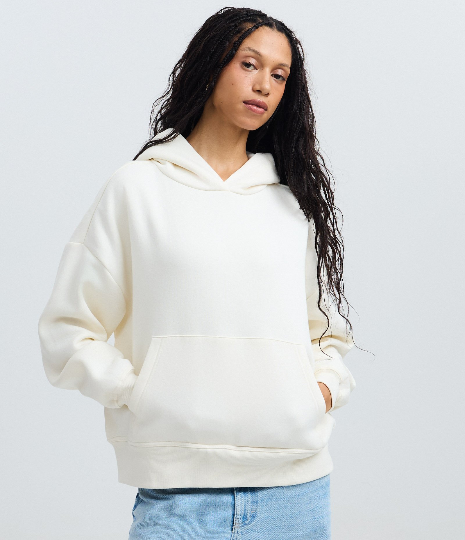Moletom em Algodão com Bolso Canguru Off White 1