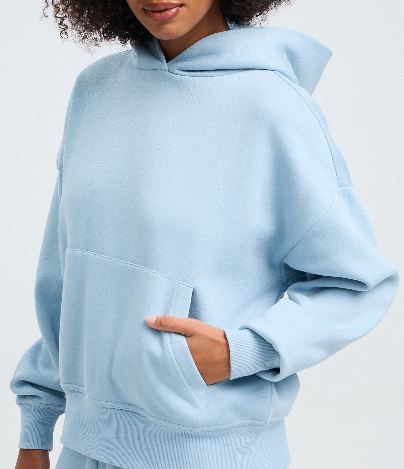 Moletom em Algodão com Bolso Canguru Azul 3