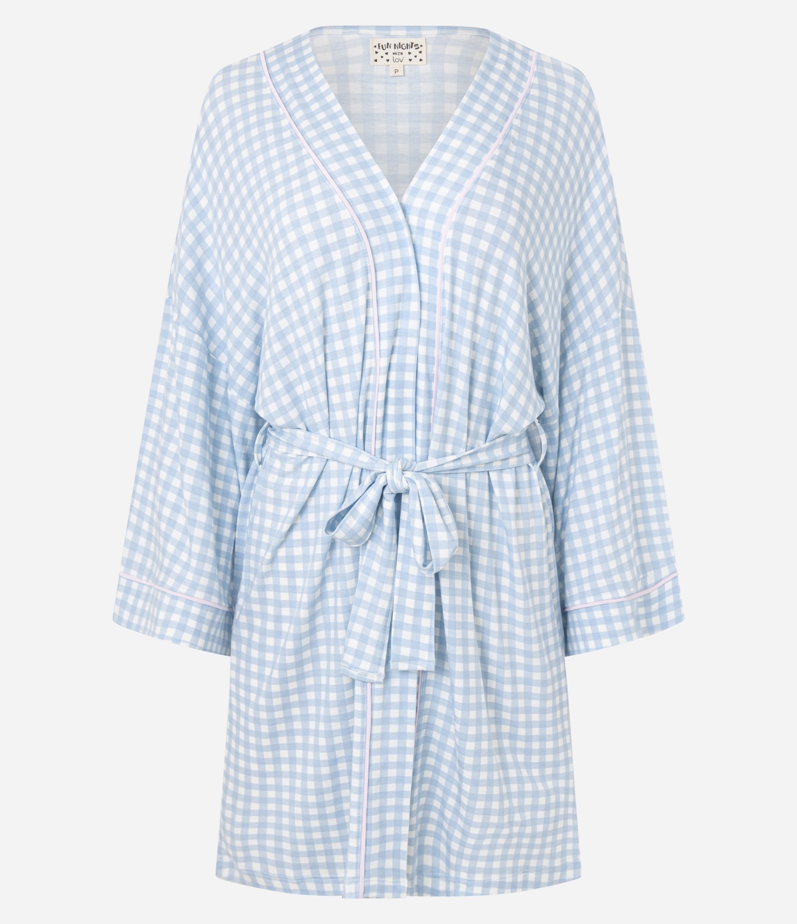 Robe em Viscose com Xadrez Vichy Azul 3