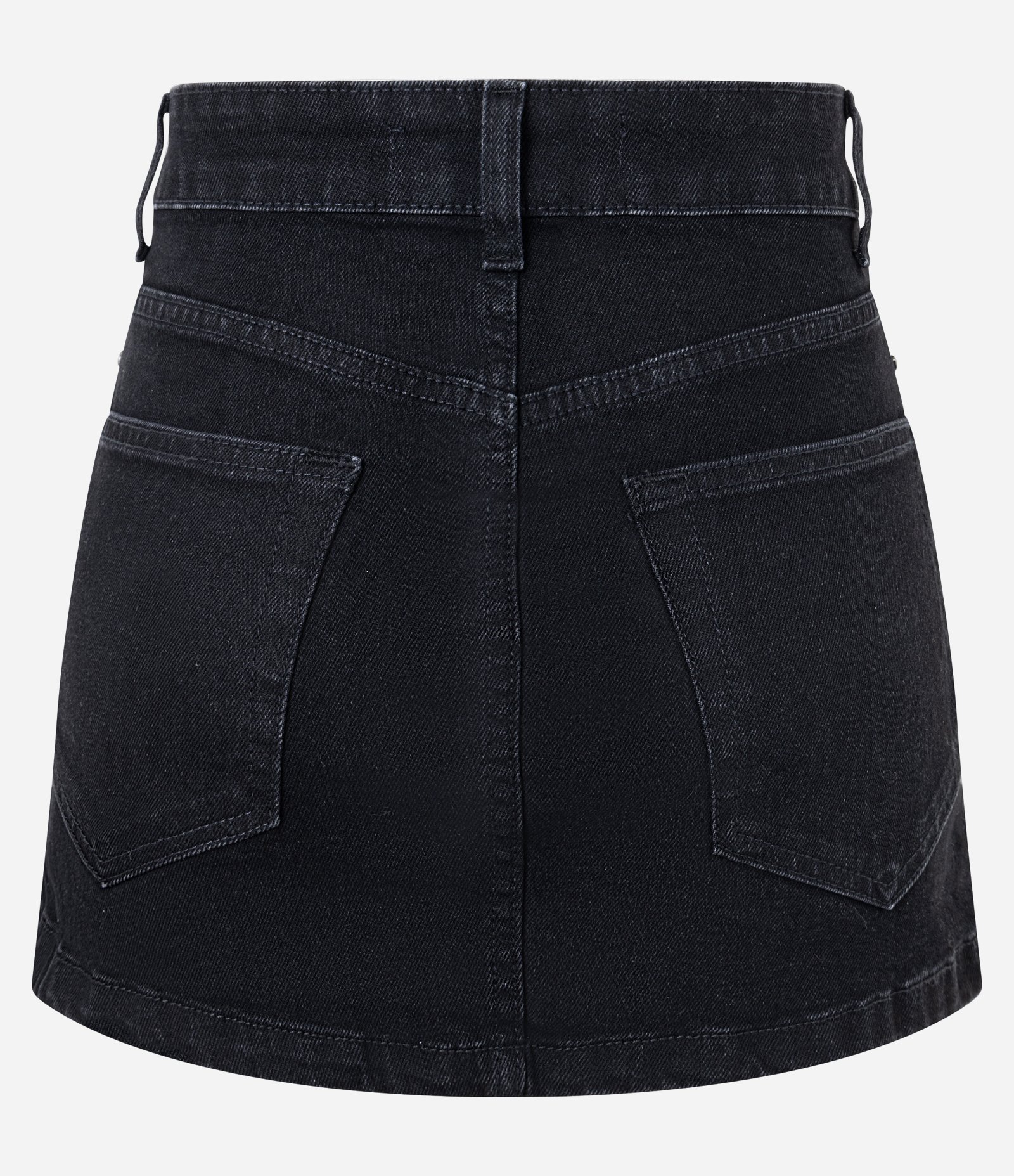 Minissaia em Jeans com Tachas nos Bolsos Preto 6