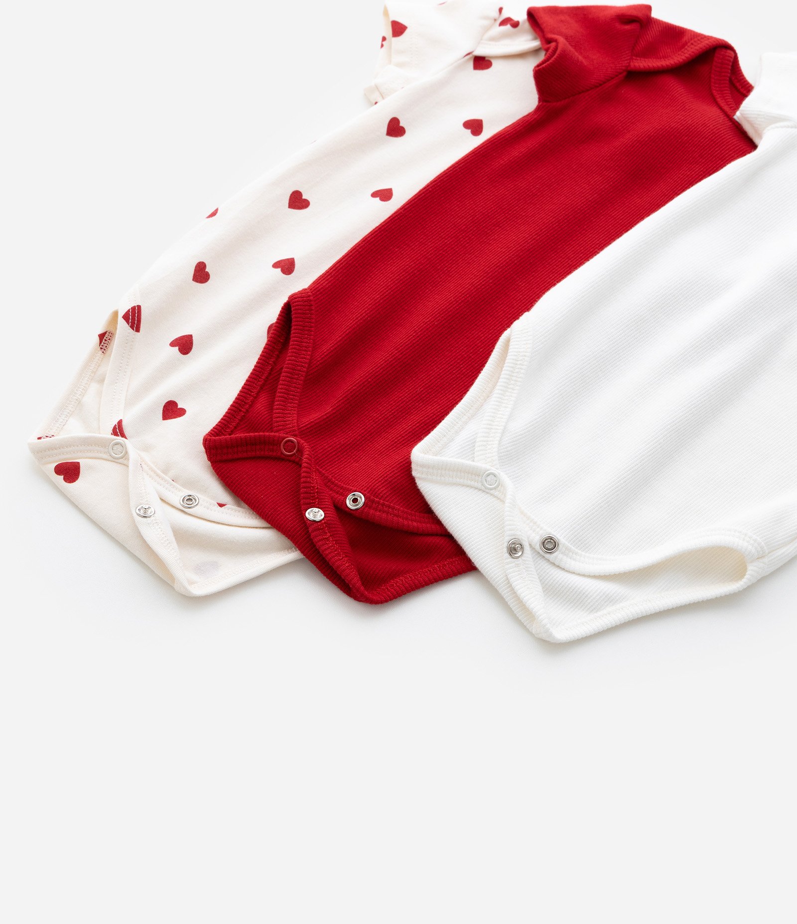 Kit 03 Bodies Infantis em Algodão com Estampa - Tam RN a 18 meses Bege/Vermelho/Branco 7