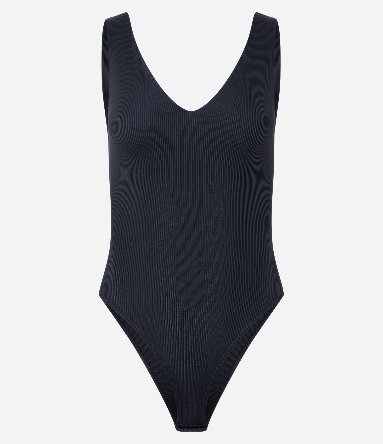 Body Regata em Poliamida com Decote em V Preto 3
