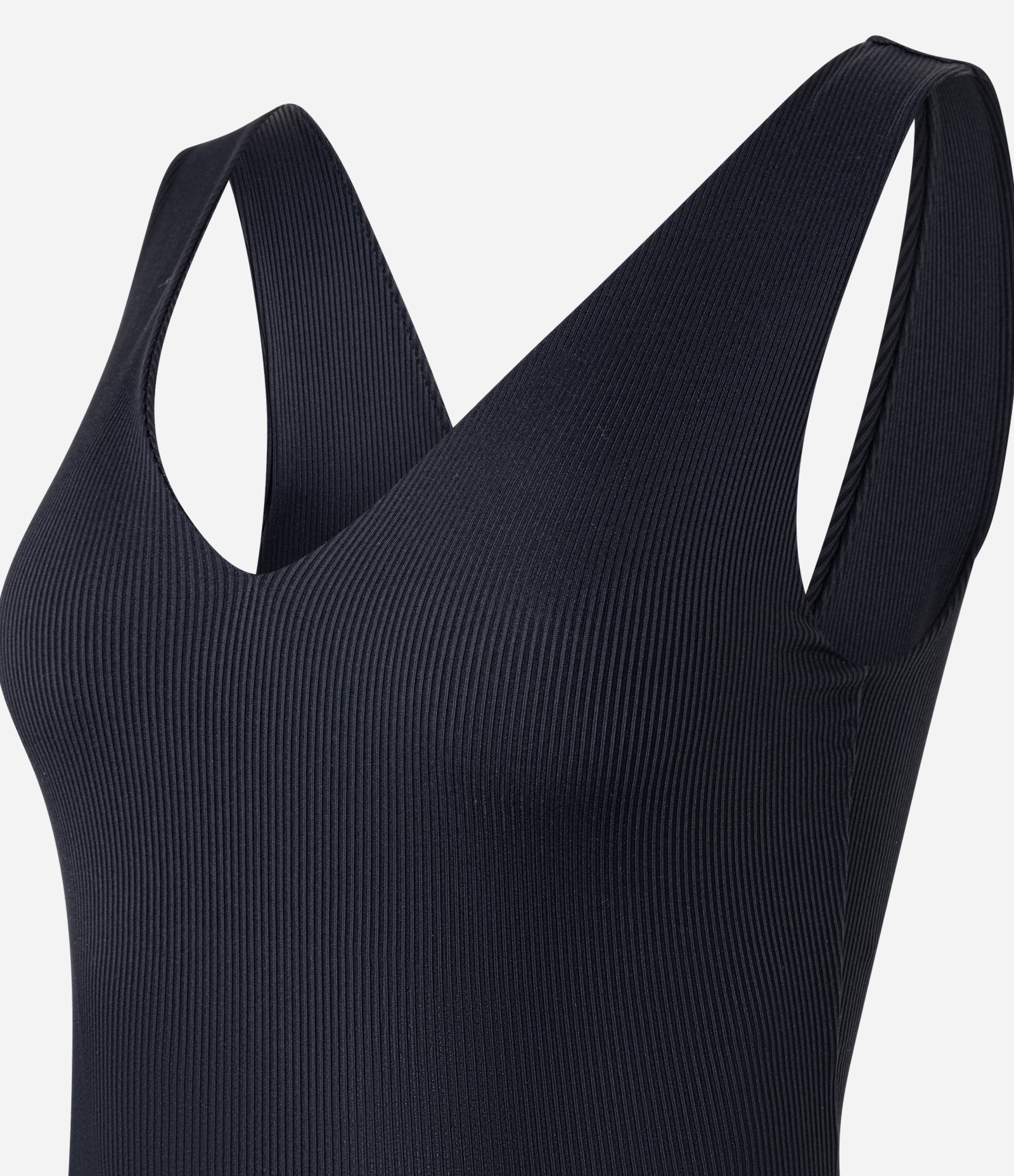 Body Regata em Poliamida com Decote em V Preto 4
