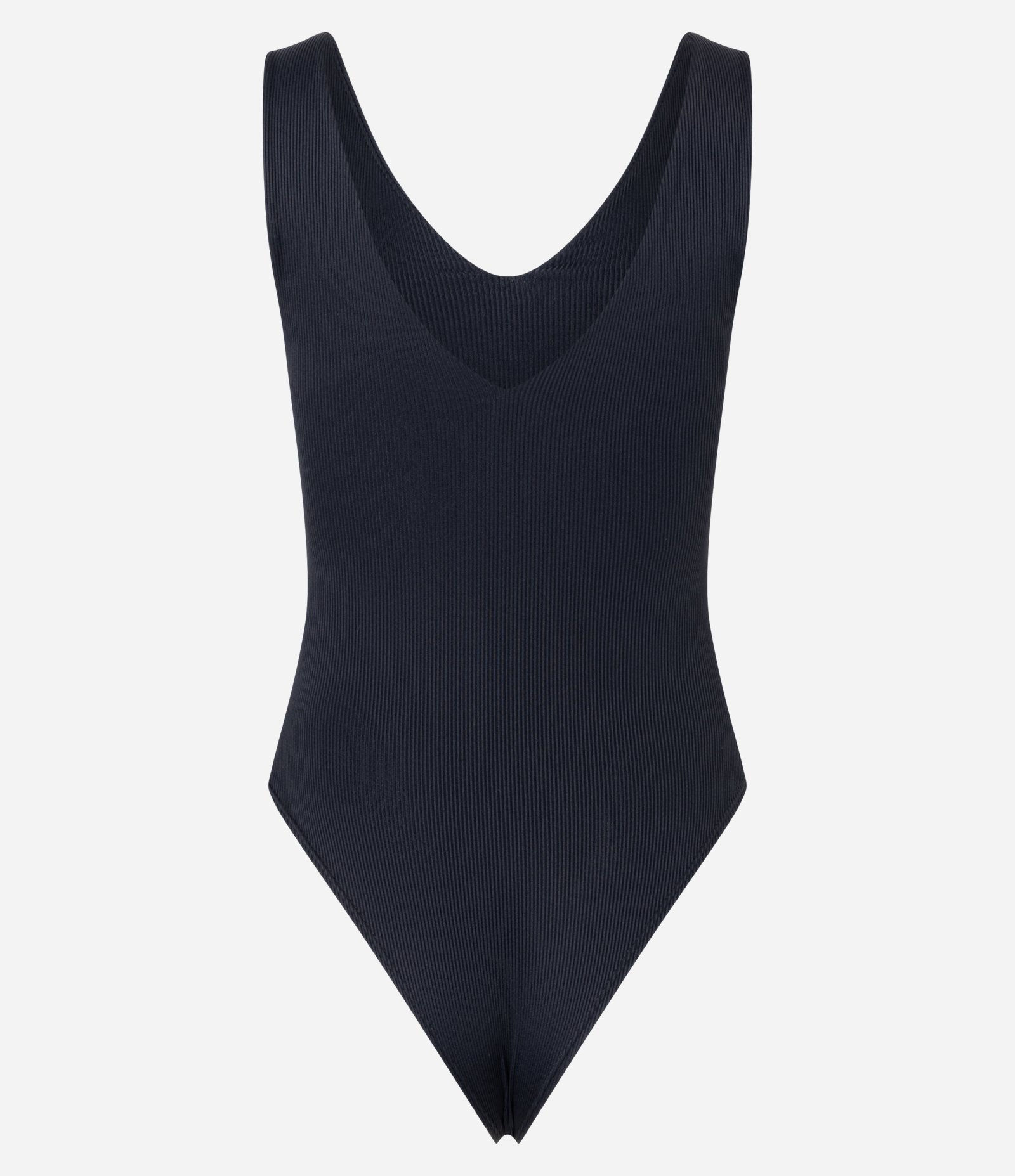Body Regata em Poliamida com Decote em V Preto 5