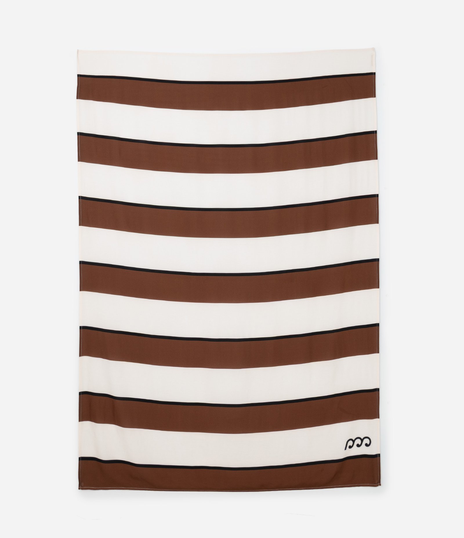 Canga Retangular em Viscose Listrada Marrom 2