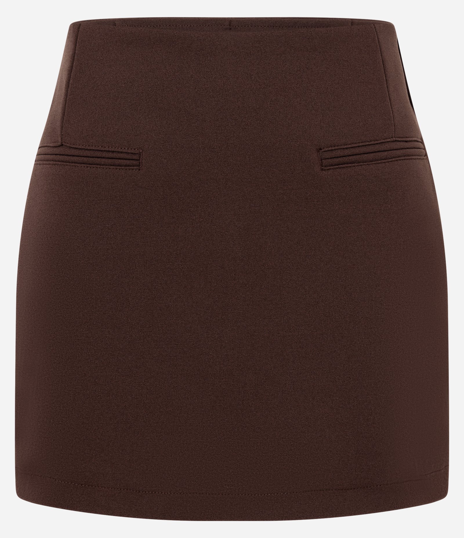 Short Saia em Crepe com Bolsinhos Frontais Marrom Médio 6