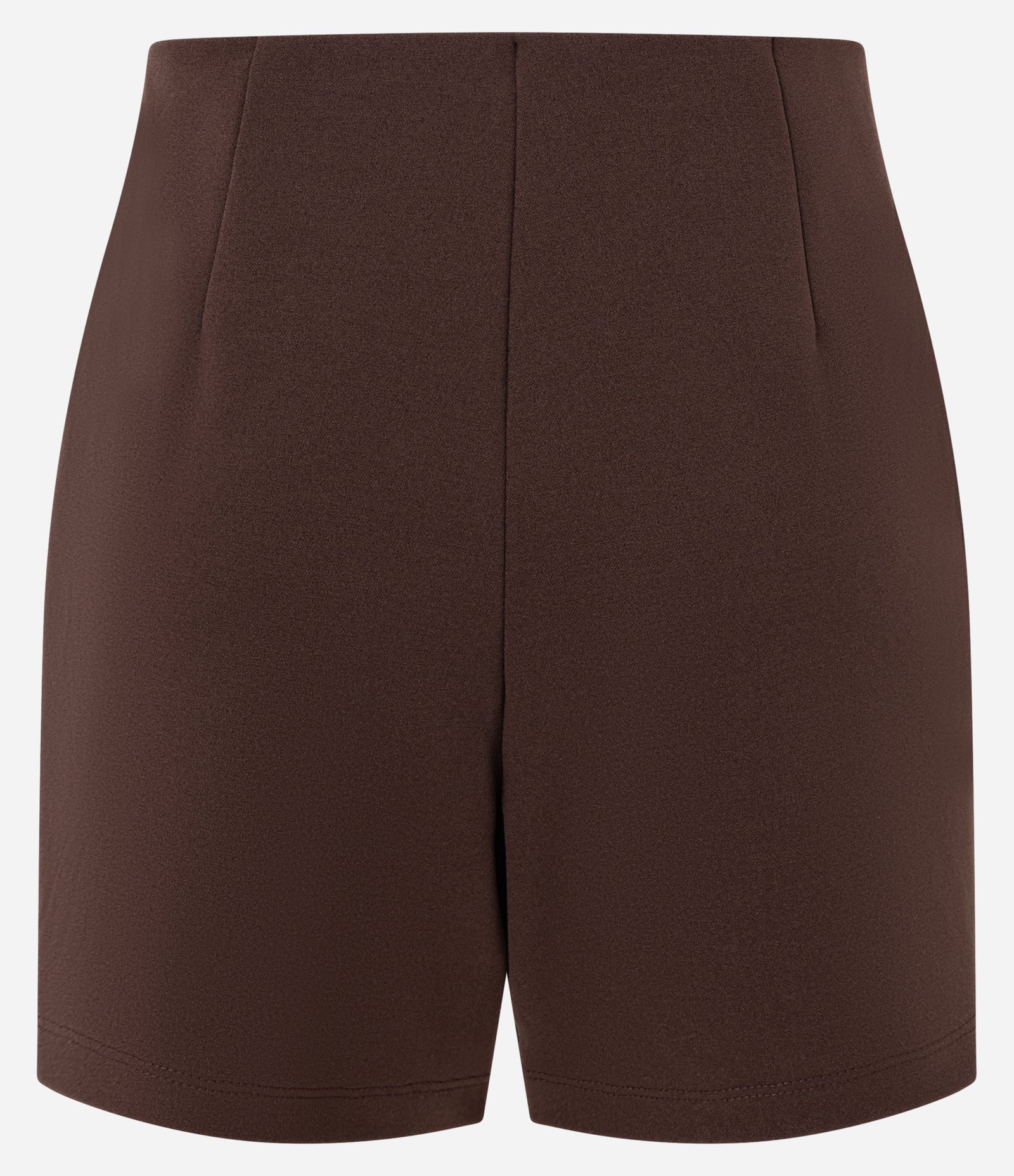 Short Saia em Crepe com Bolsinhos Frontais Marrom Médio 7