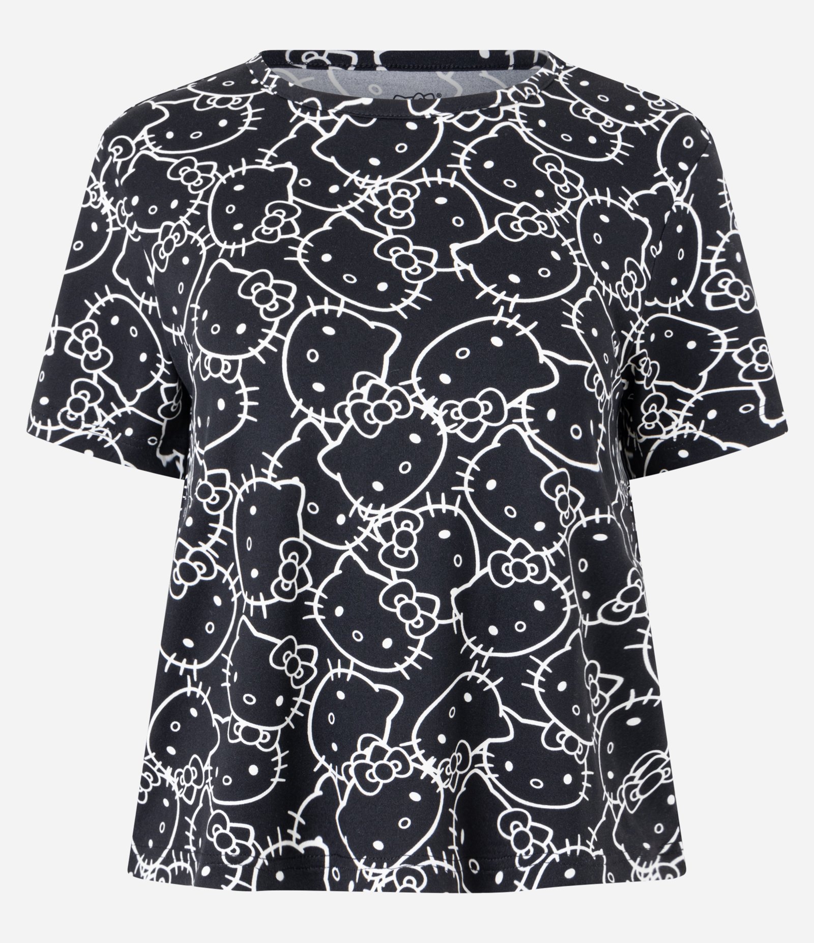 Blusa de Pijama em Algodão com Estampa Hello Kitty e Toque Suave Preto 5