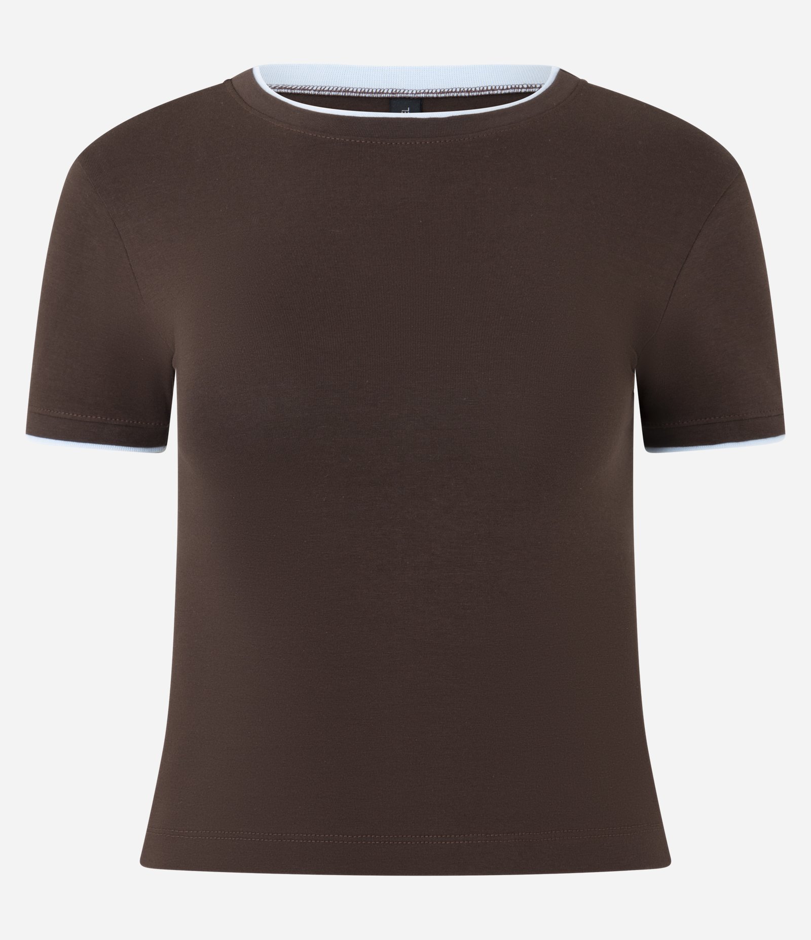 Camiseta New T-shirt em Algodão com Detalhe na Gola Marrom 4