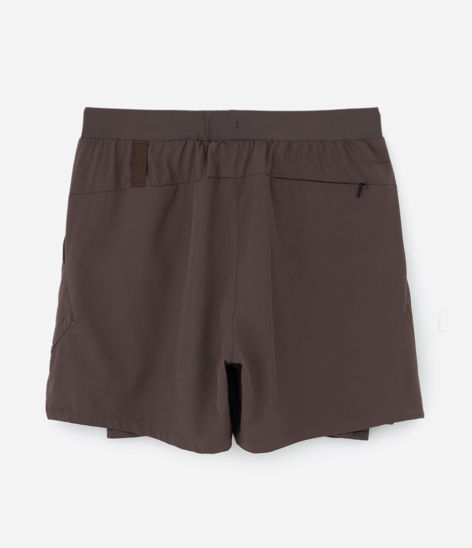 Bermuda Esportiva Corrida com Short de Compressão Marrom 7