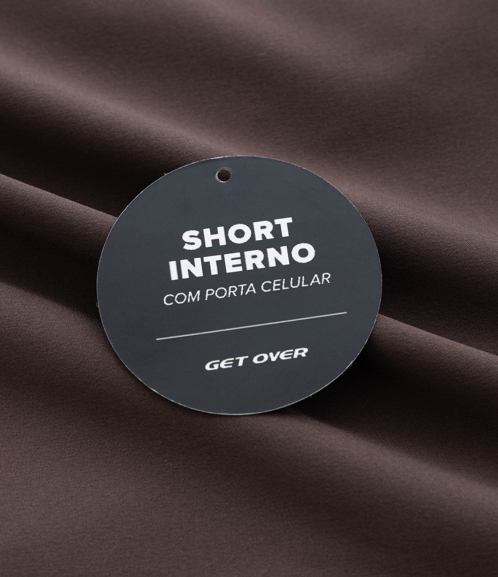 Bermuda Esportiva Corrida com Short de Compressão Marrom 11