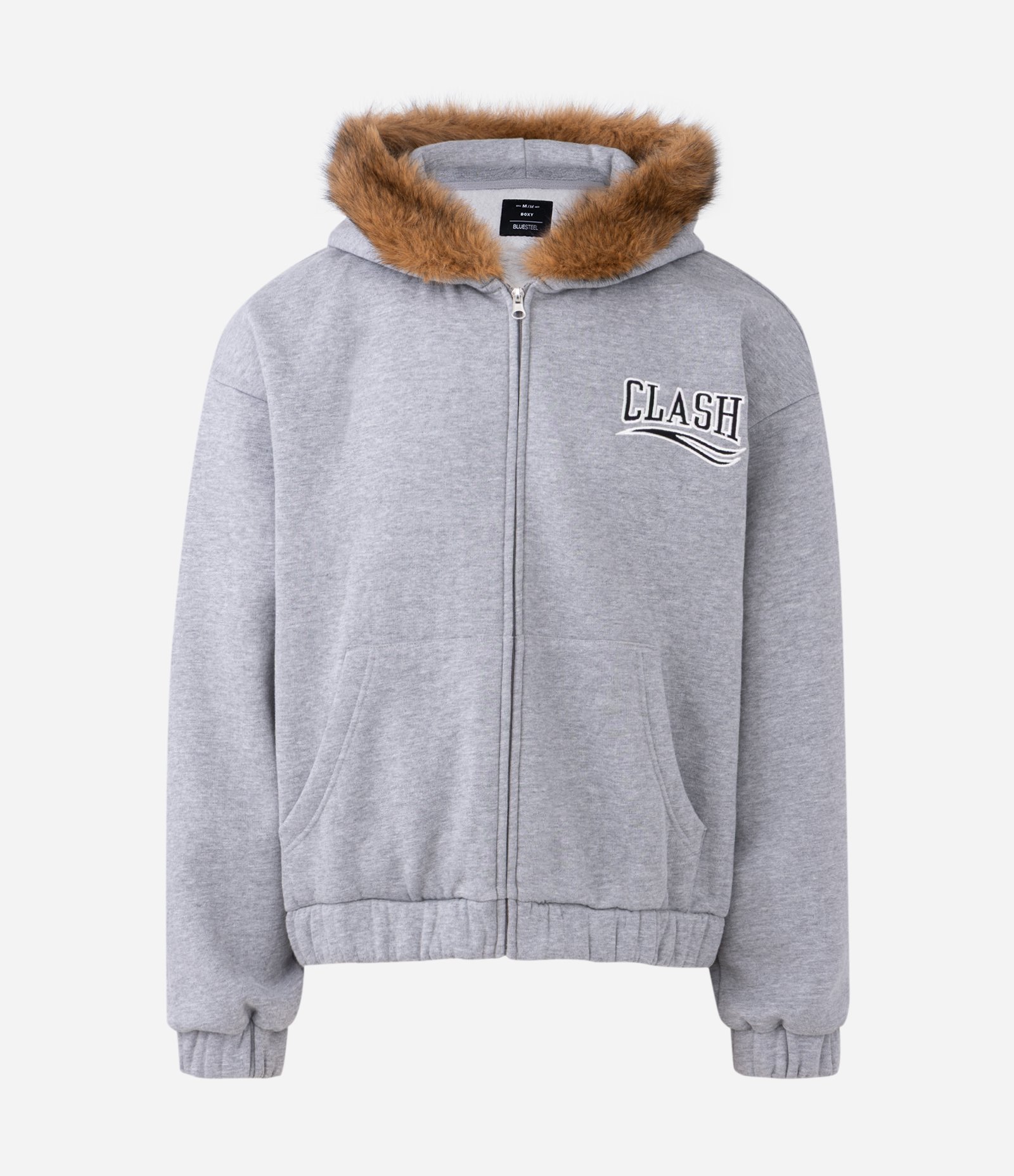 Blusão Aberto com Zíper e Lettering Cinza 5