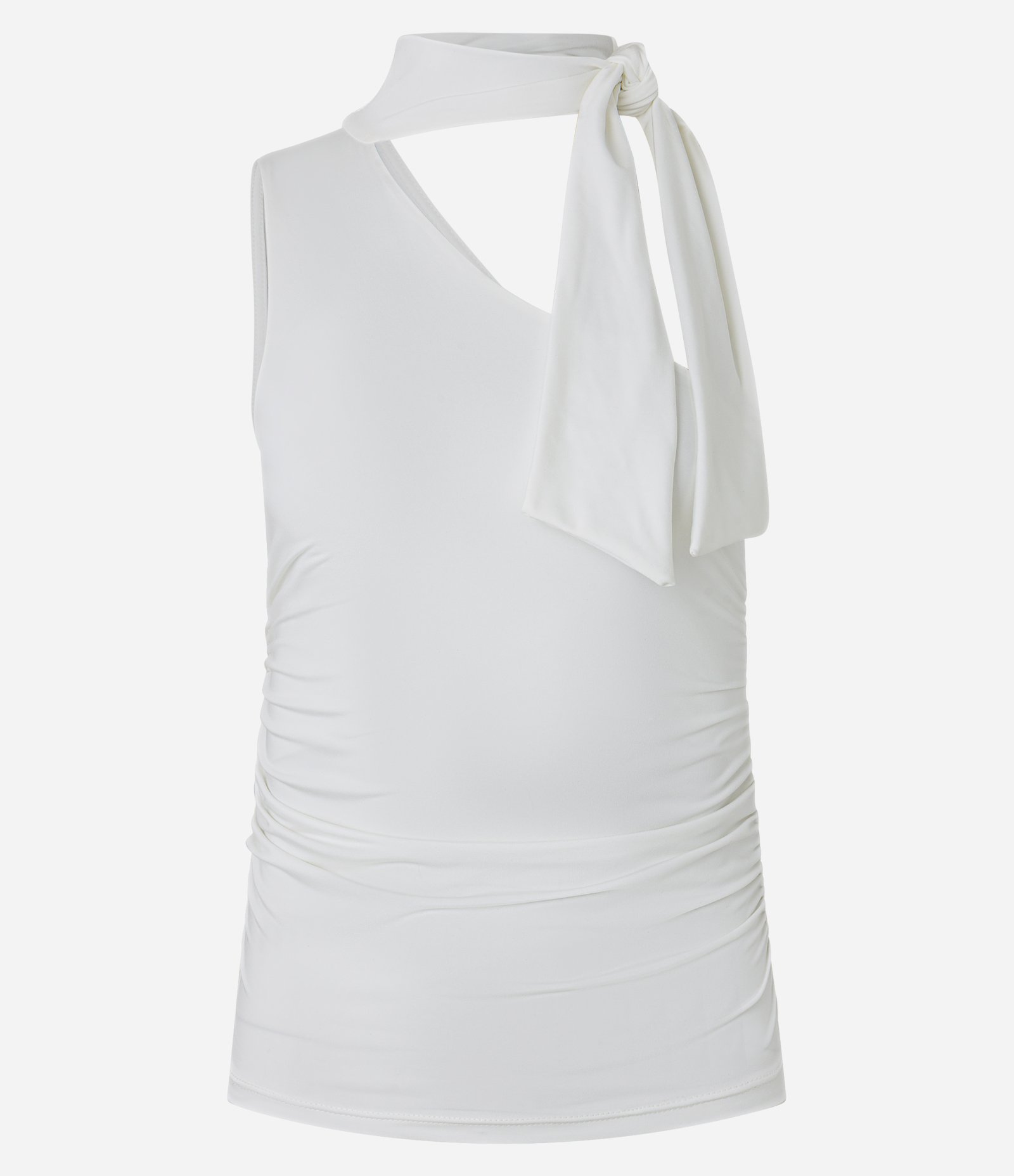 Blusa Ombro Só com Amarração na Gola Branco 4