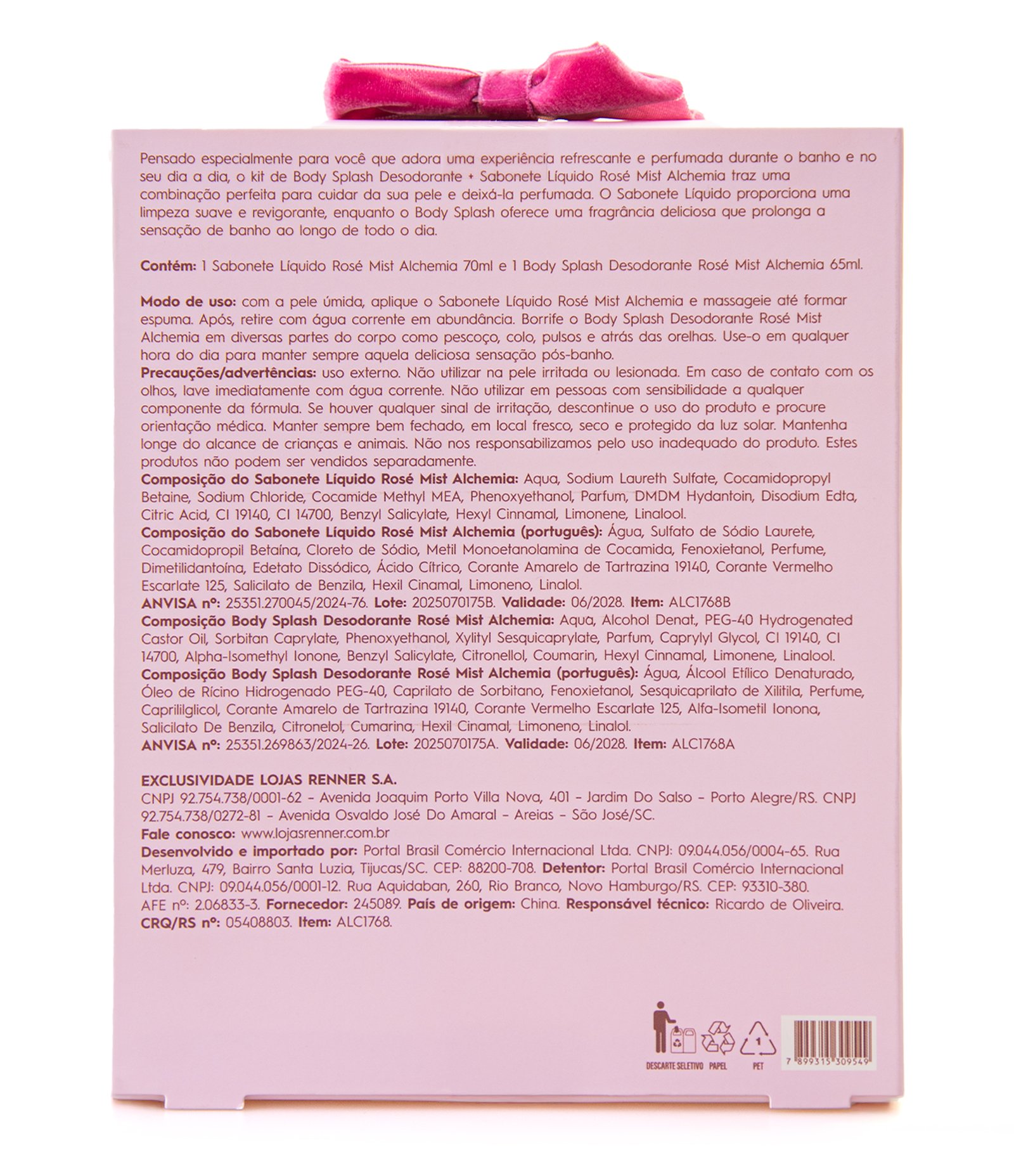 Kit Corporal Laco Natal 25 com Body Splash + Sabonete Liquido Alchemia KIT 3