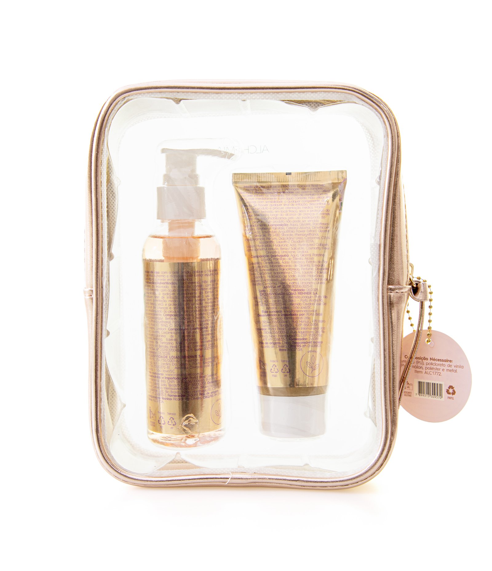 Kit Presente Corporal Necessaire com Hidratante Corporal + Sabonete Líquido Alchemia KIT 3