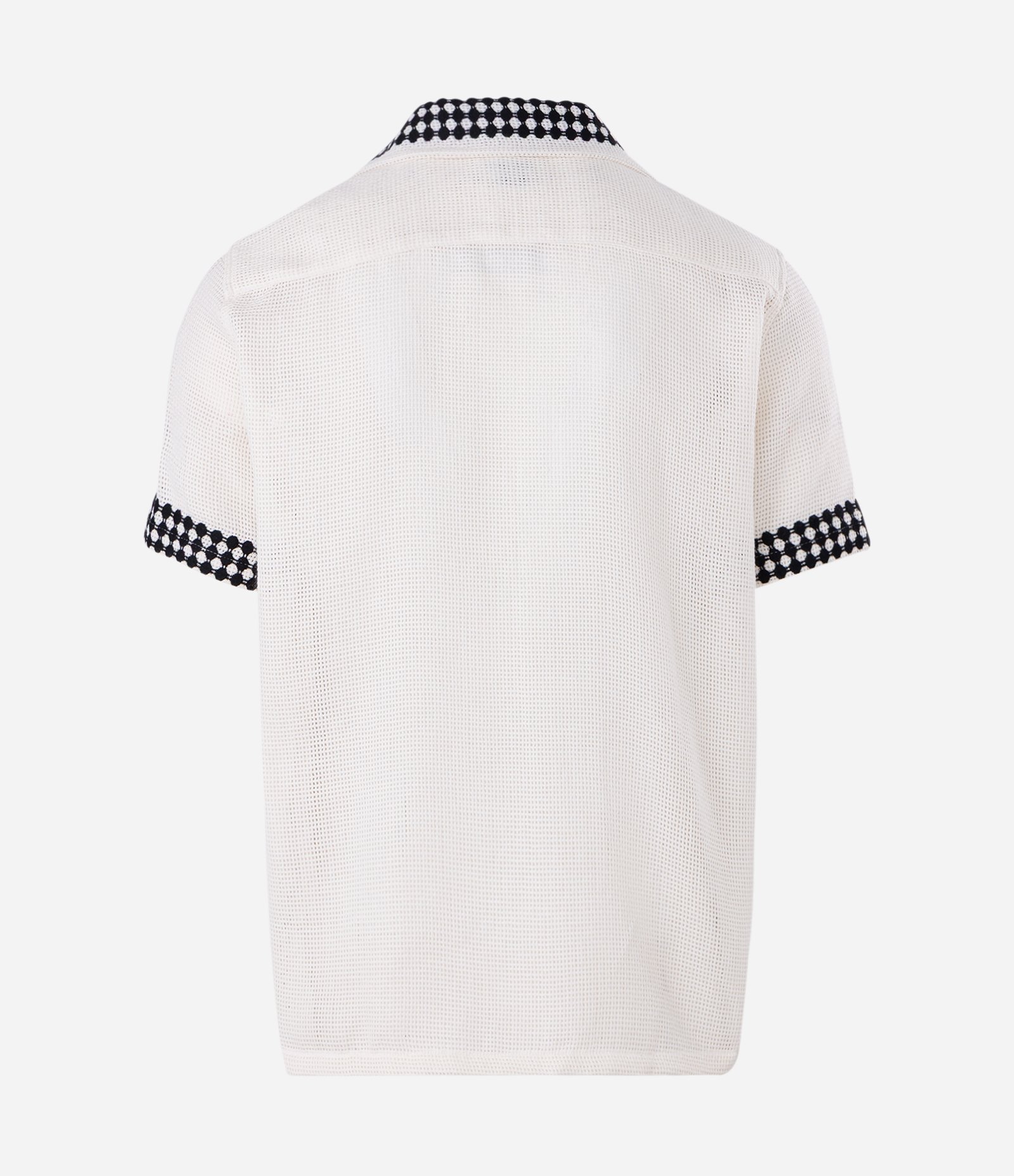 Camisa com Textura Telada e Listras Off White 7