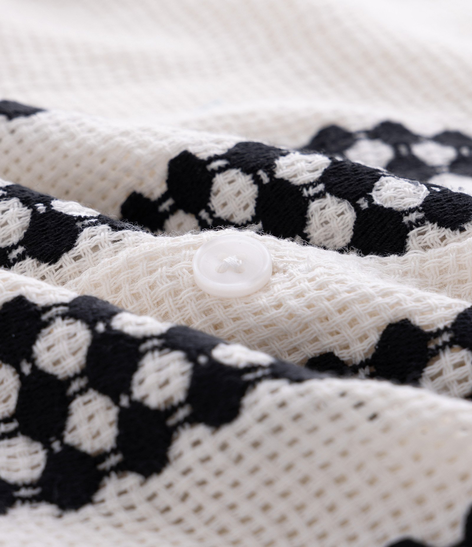 Camisa com Textura Telada e Listras Off White 8