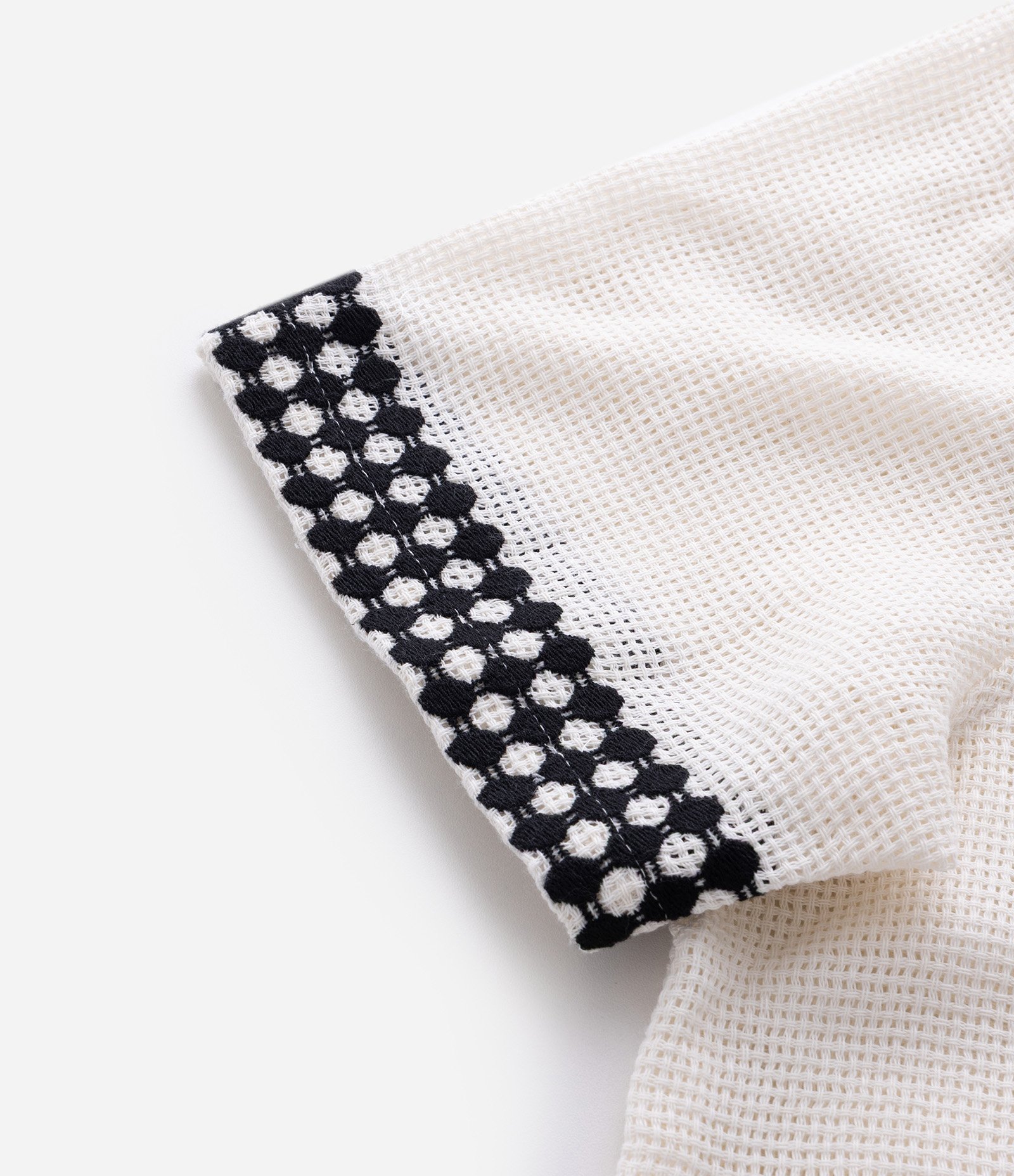 Camisa com Textura Telada e Listras Off White 9