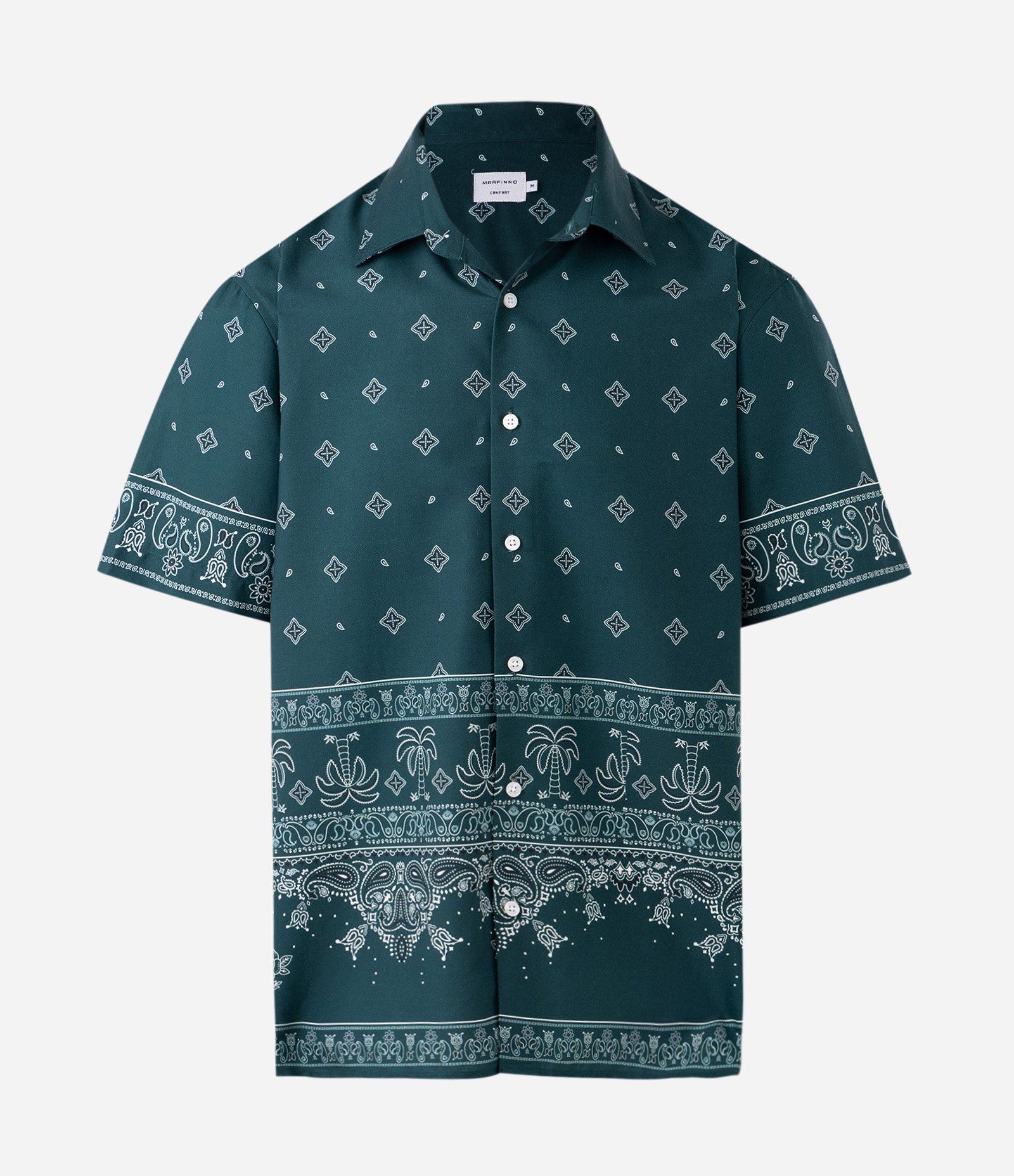 Camisa Comfort em Liocel com Estampa Paisley Verde Escuro 6
