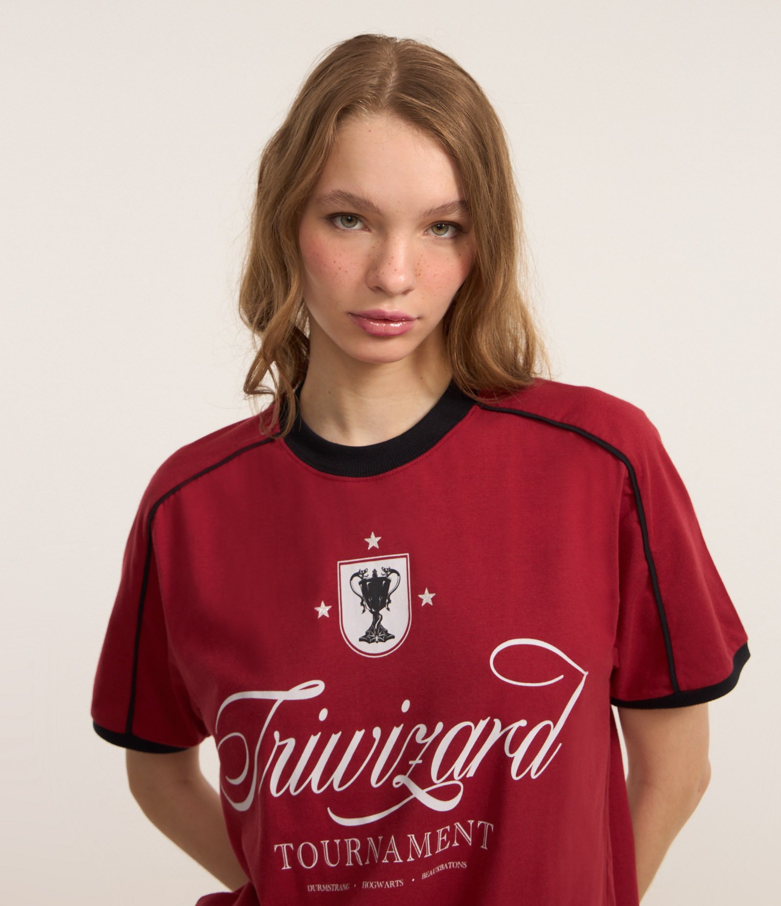 Camiseta em Algodão com Estampa do Harry Potter Vermelho 1