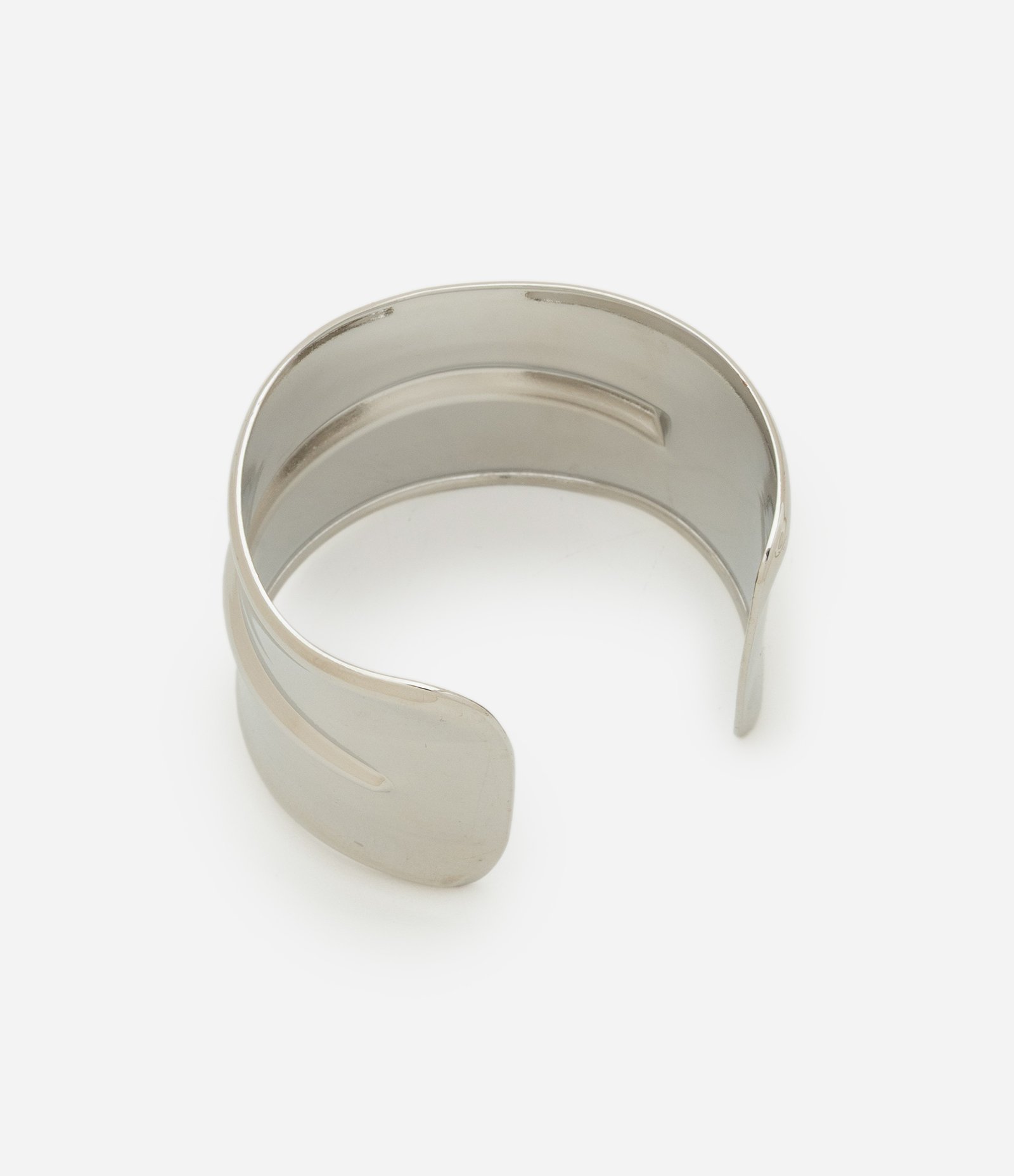 Bracelete Rígido Aberto com Detalhes Prata 2