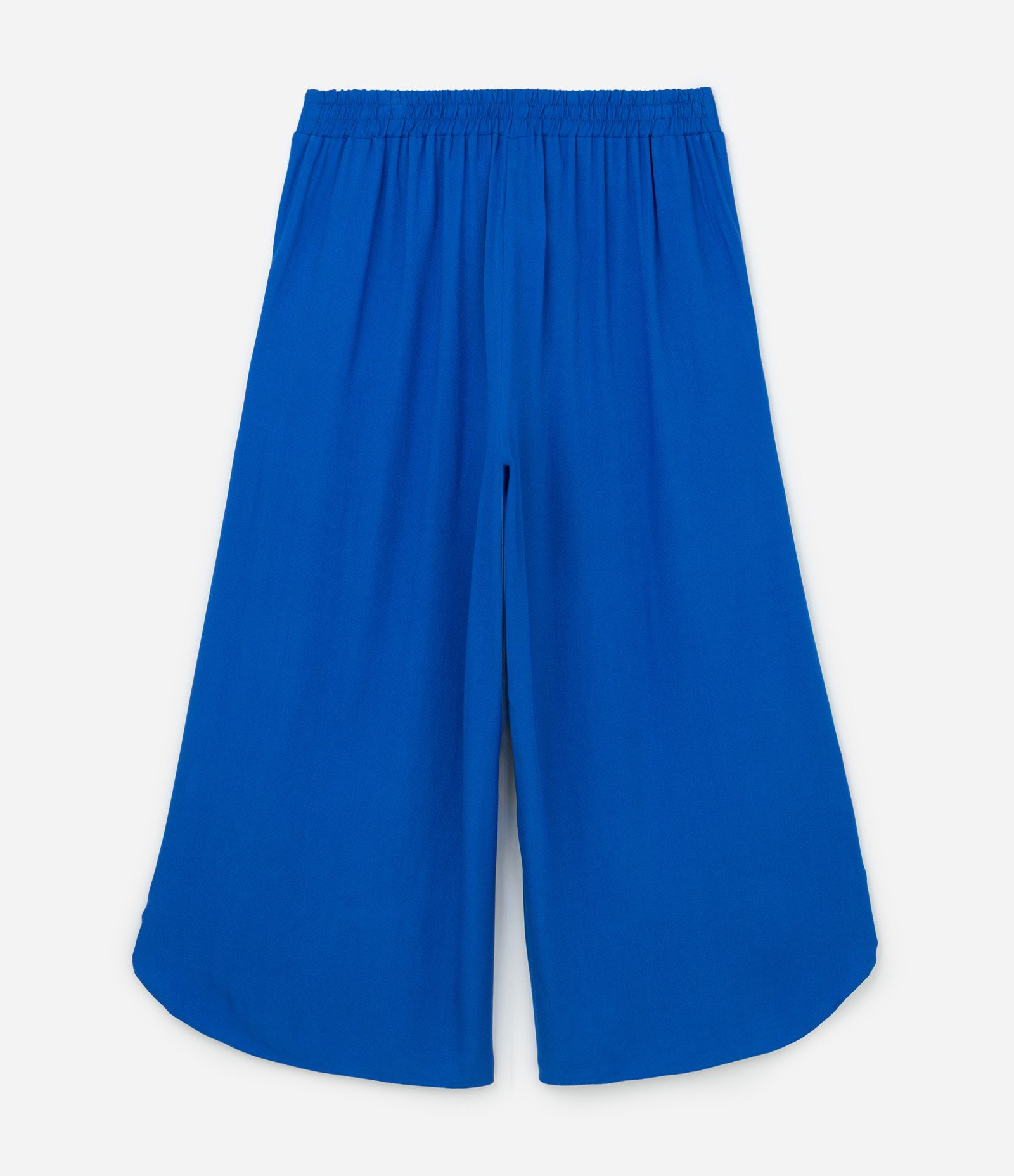 Calça Pantacourt em Viscose com Fenda Frontal Curve & Plus Size Azul 6