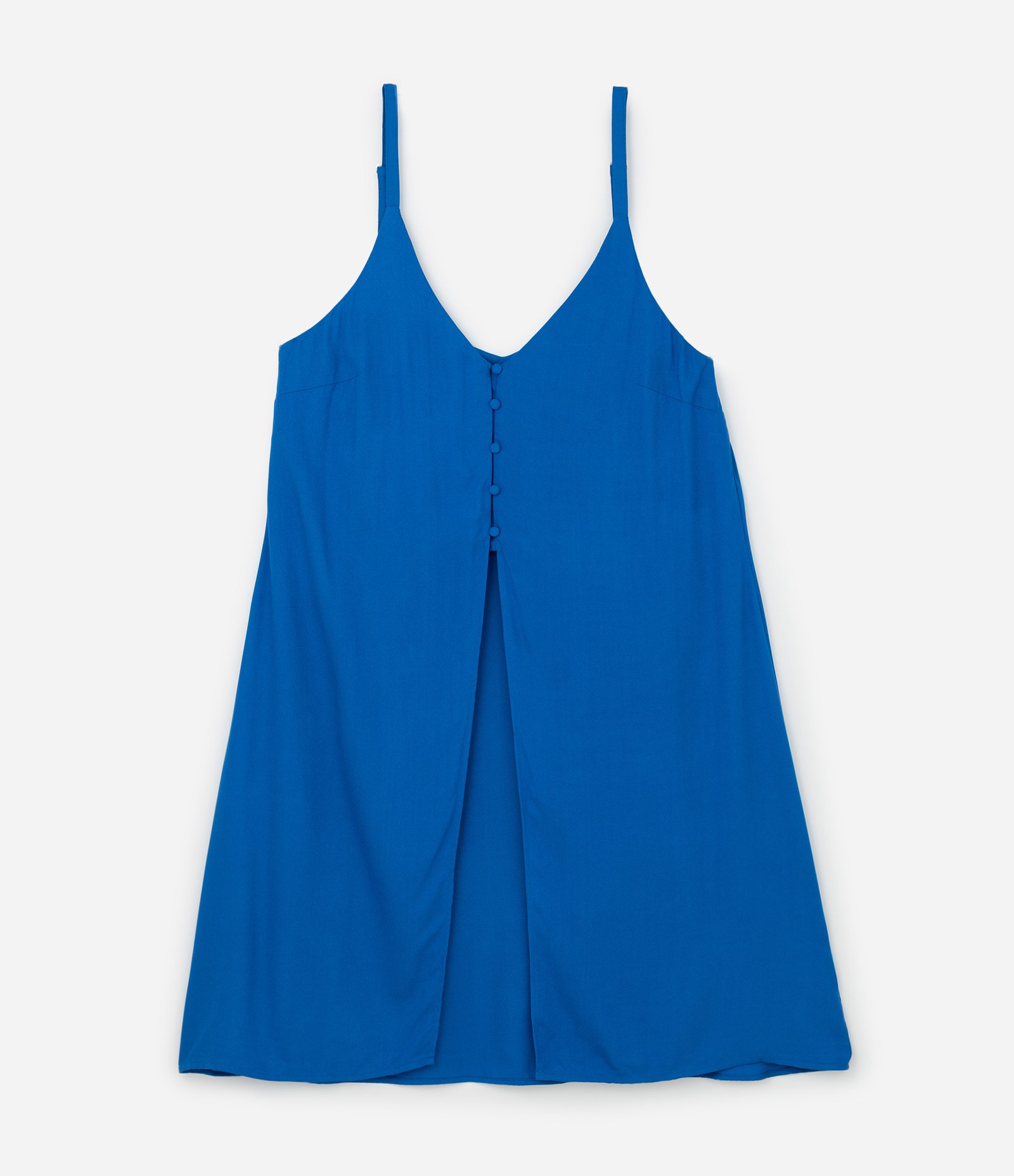 Regata Alongada em Viscose com Botões Frontais Curve & Plus Size Azul 5