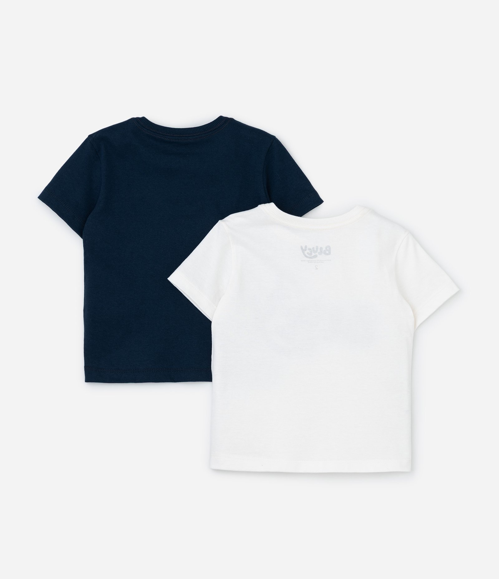 Kit 02 Camisetas Infantis com Estampa Bluey - Tam 2 a 6 Anos Azul/Branco 2